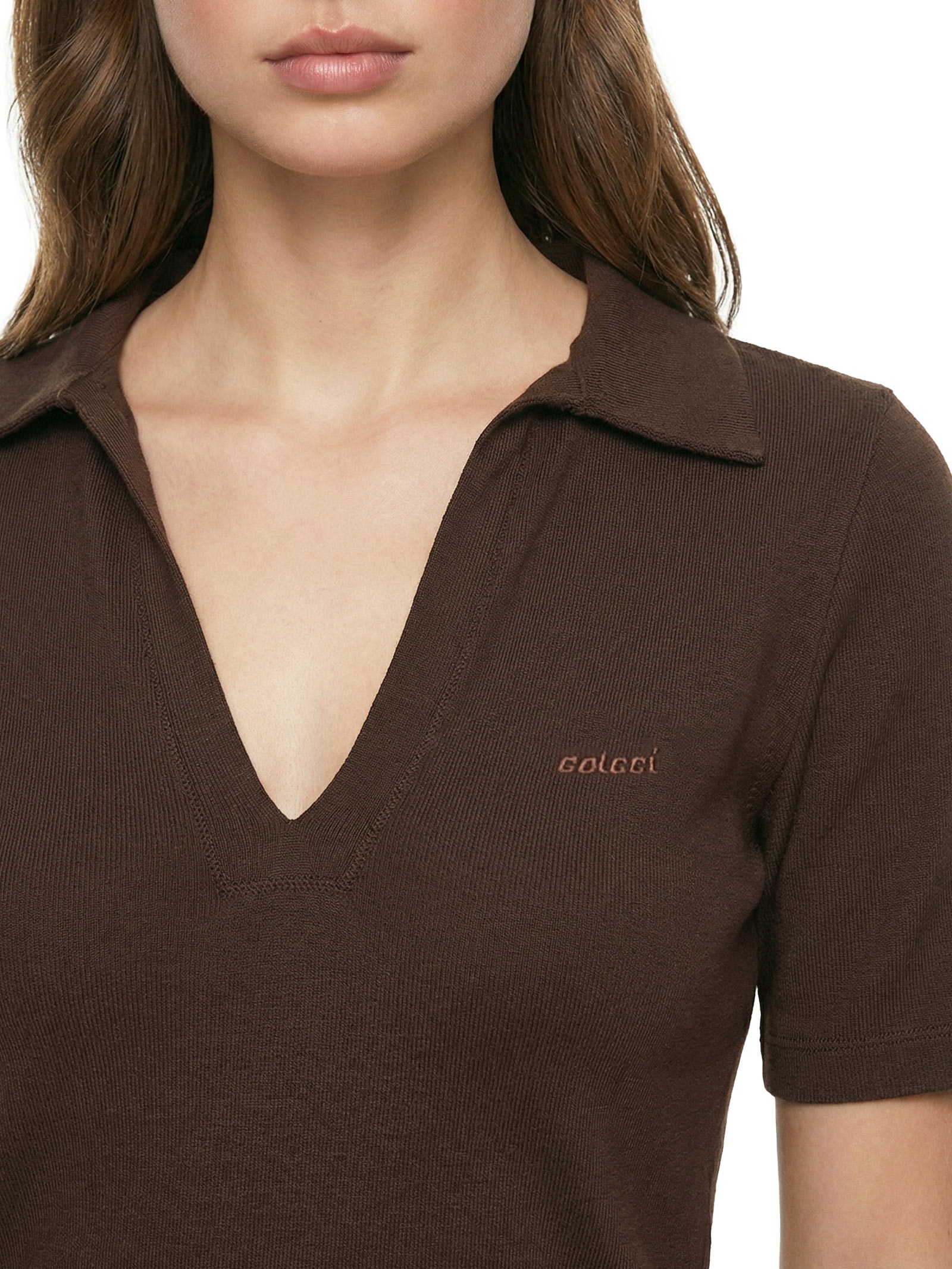 Polo Feminina Canelada Marrom Colcci