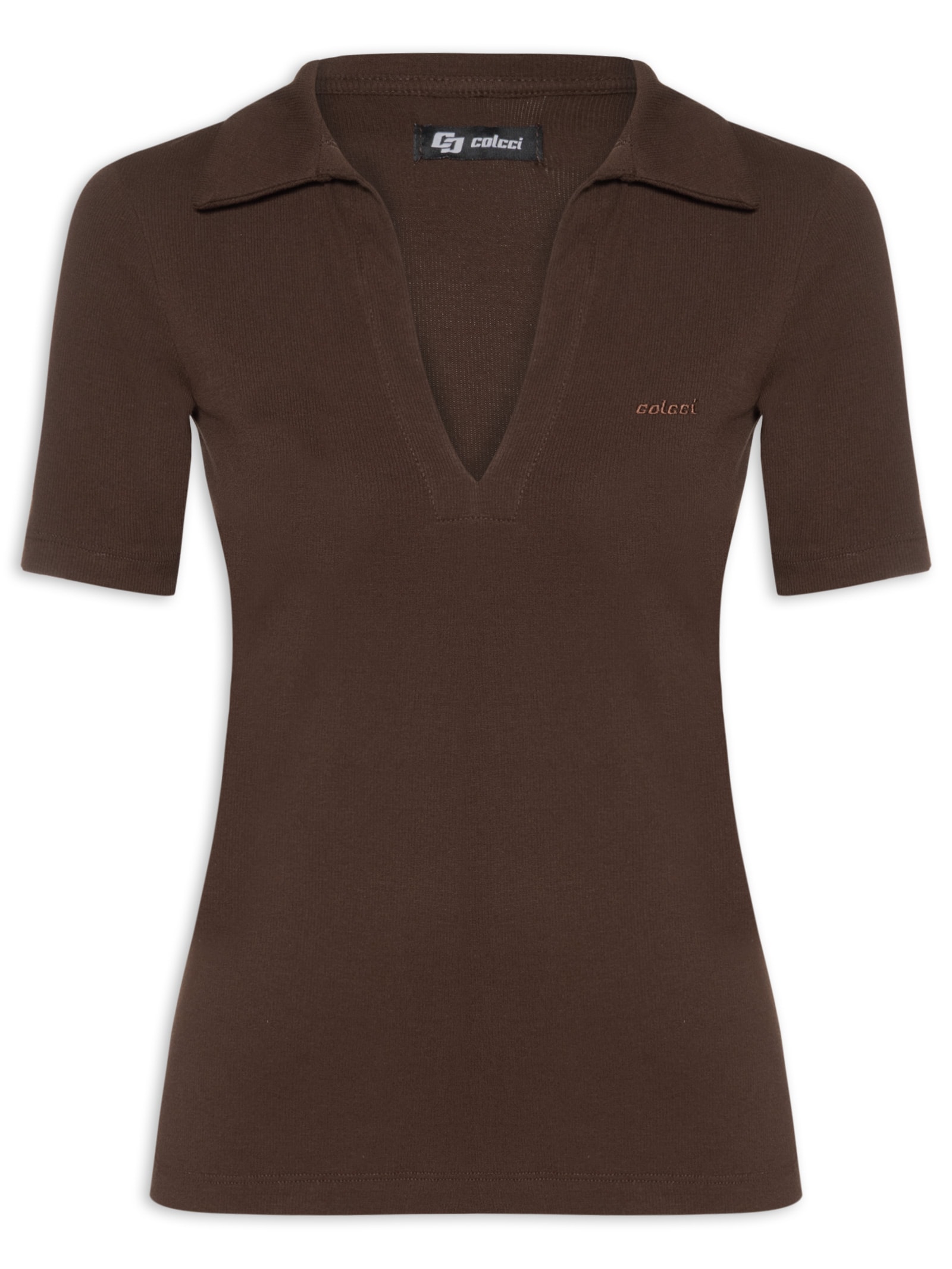Polo Feminina Canelada Marrom Colcci