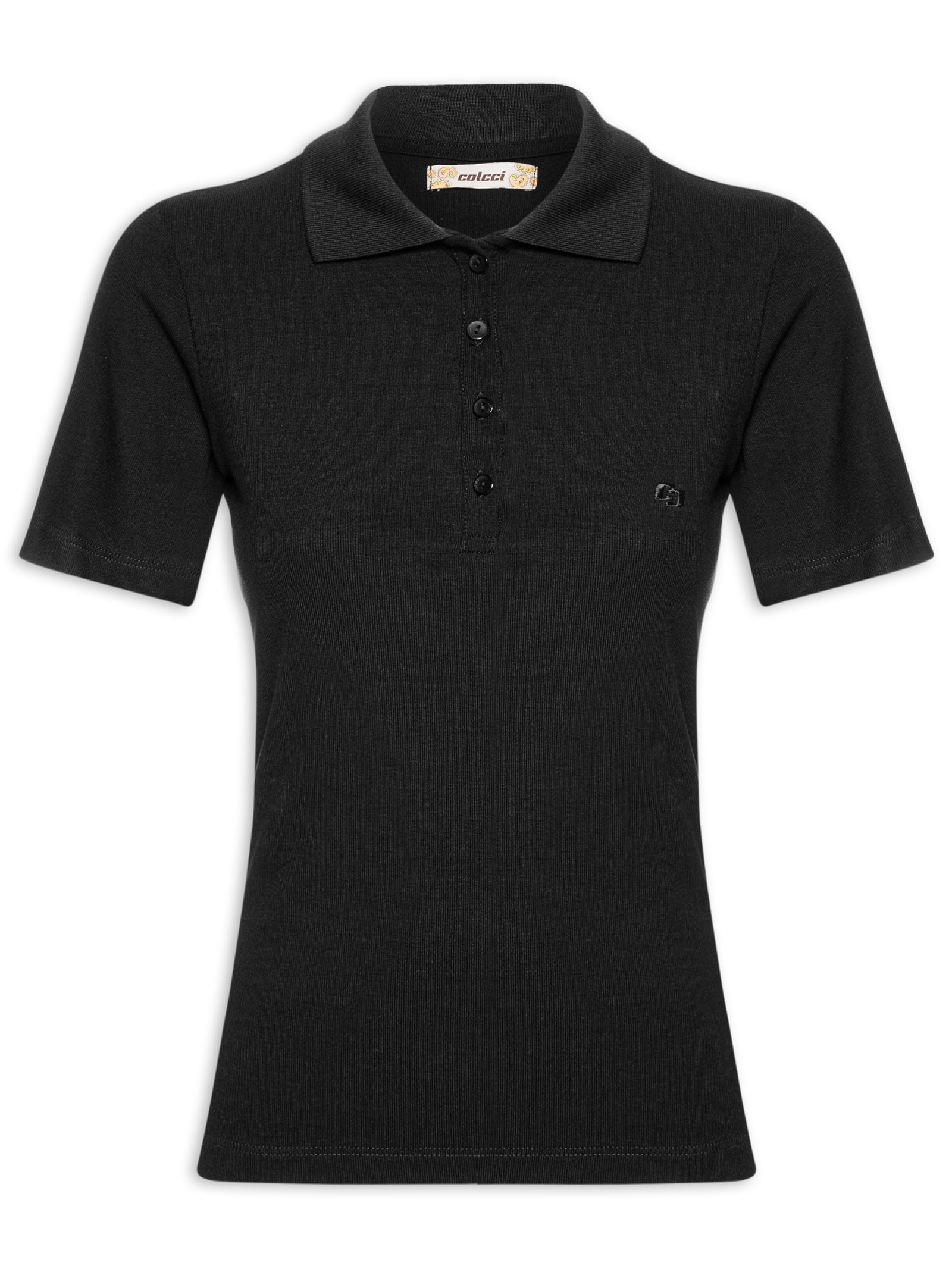 Polo Feminina Canelada Preto Colcci