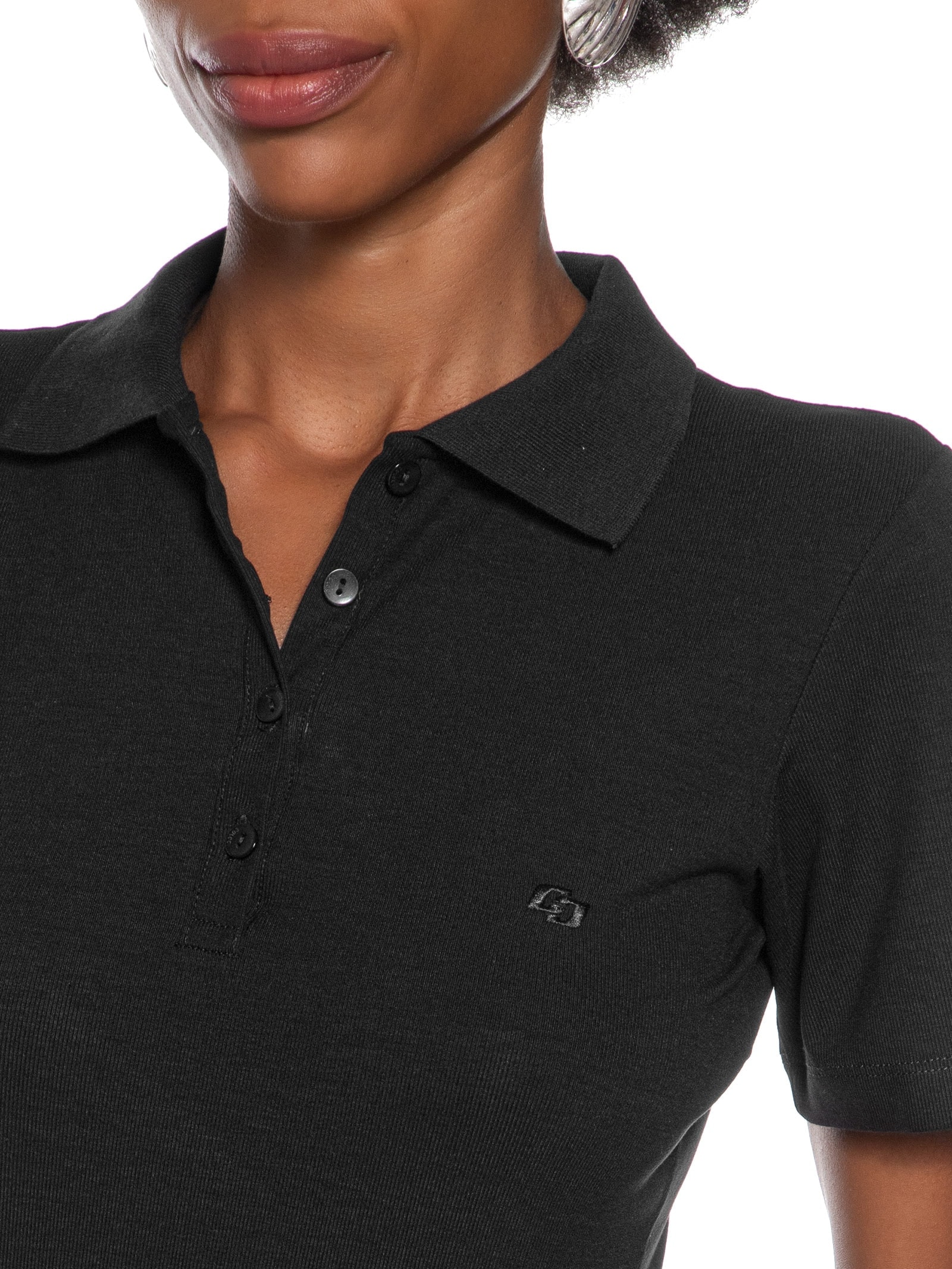 Polo Feminina Canelada Preto Colcci