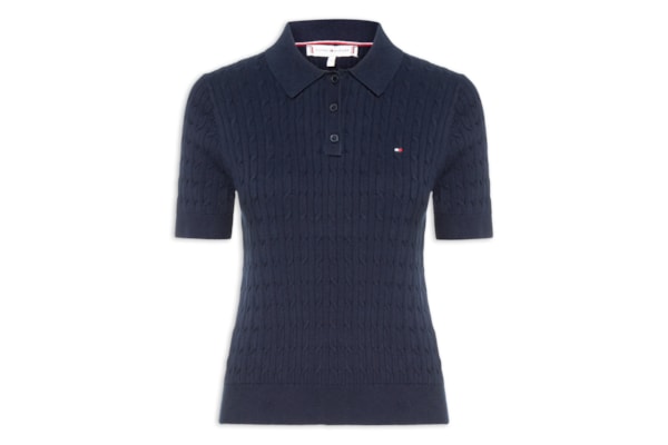 Polo Feminina Co Cable S/S NK - Azul