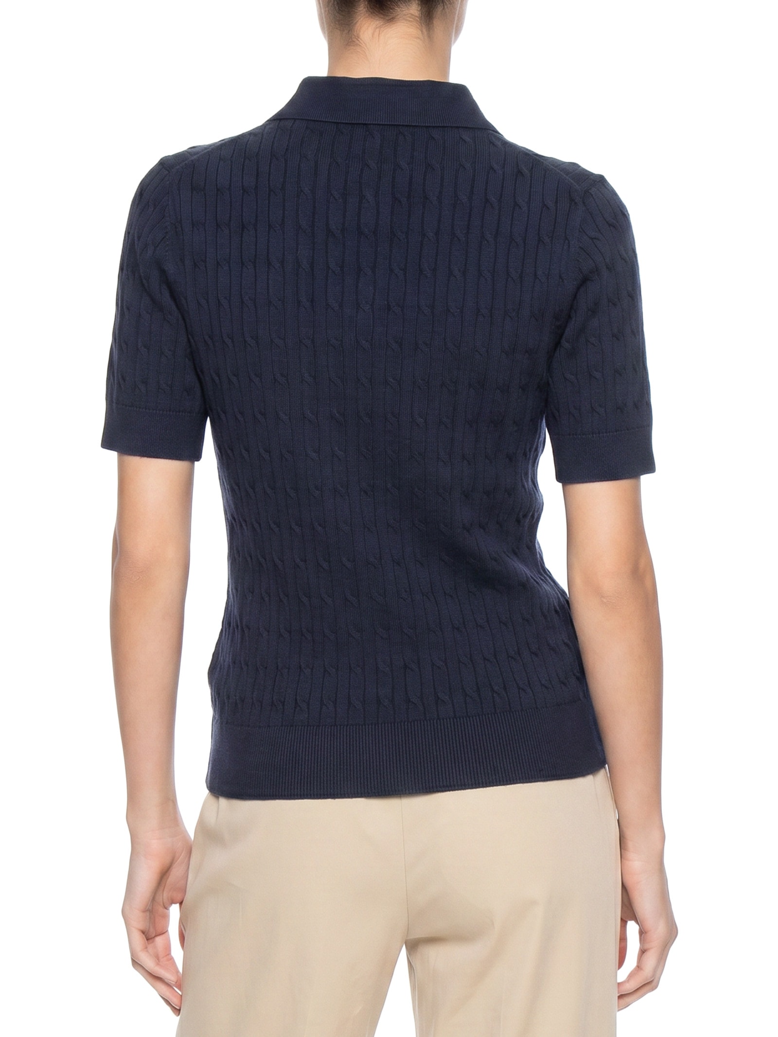 Polo Feminina Co Cable S/S NK Azul Tommy Hilfiger