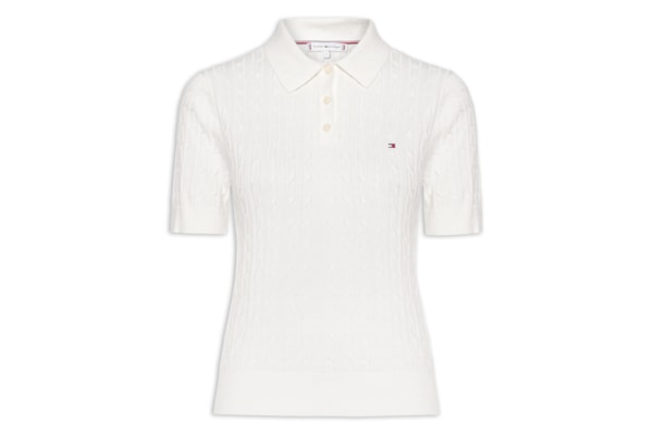 Polo Feminina Co Cable S/S NK - Branco