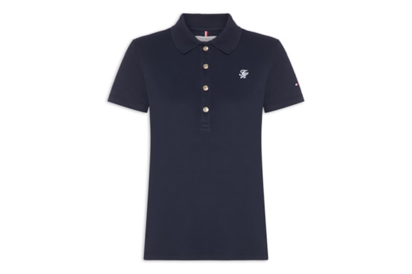Polo Feminina Co Piquê S/S Script - Azul