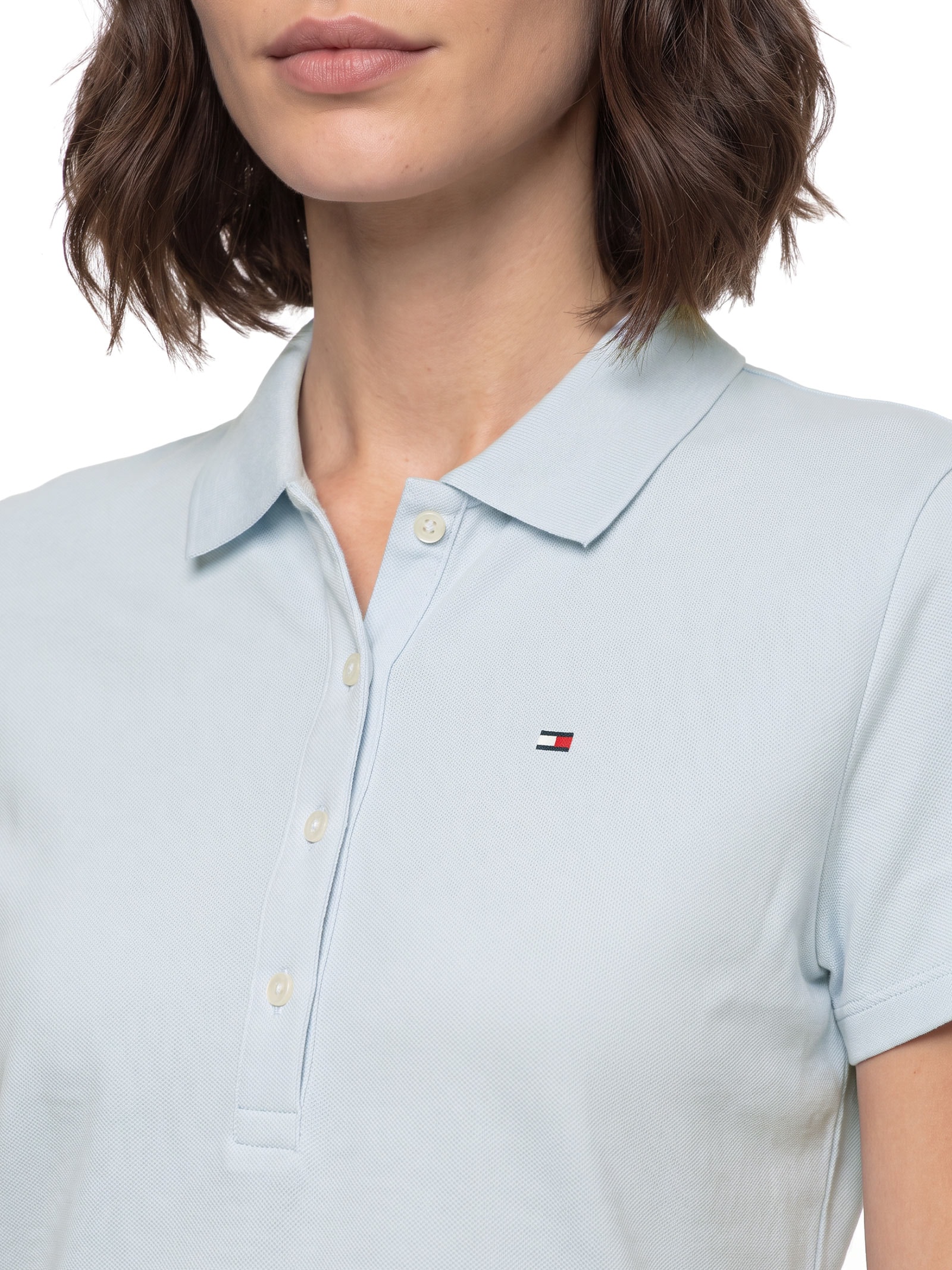 Polo Feminina Cotton Piquê Classic Azul Tommy Hilfiger