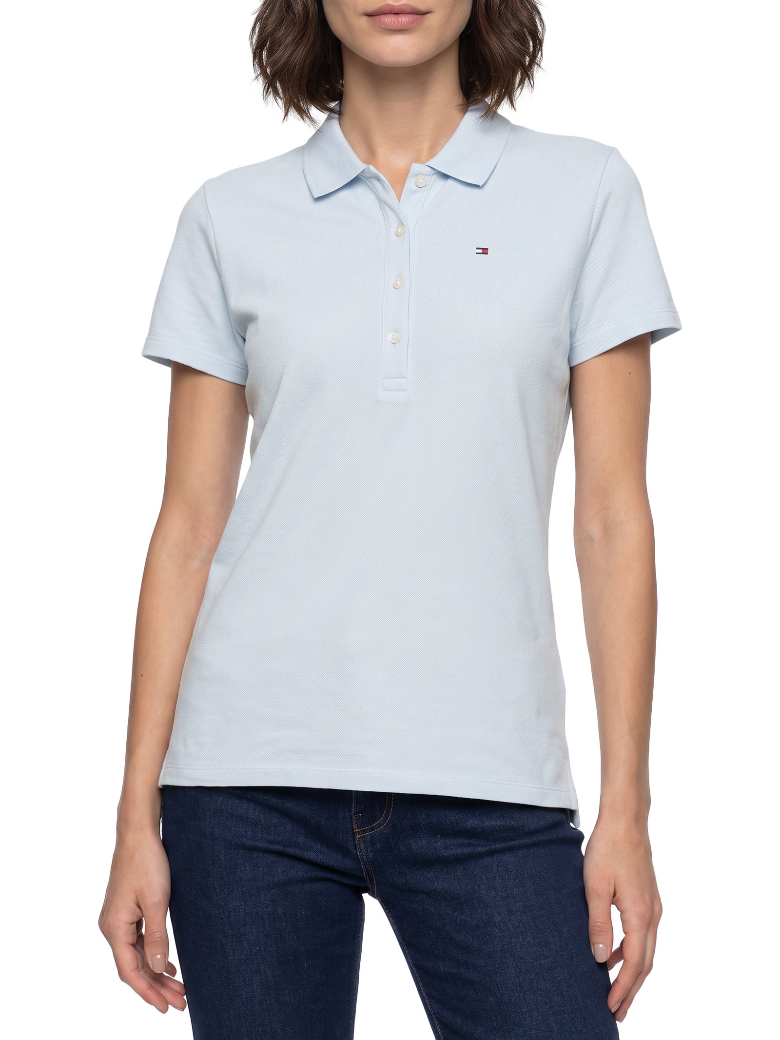 Polo Feminina Cotton Piquê Classic Azul Tommy Hilfiger