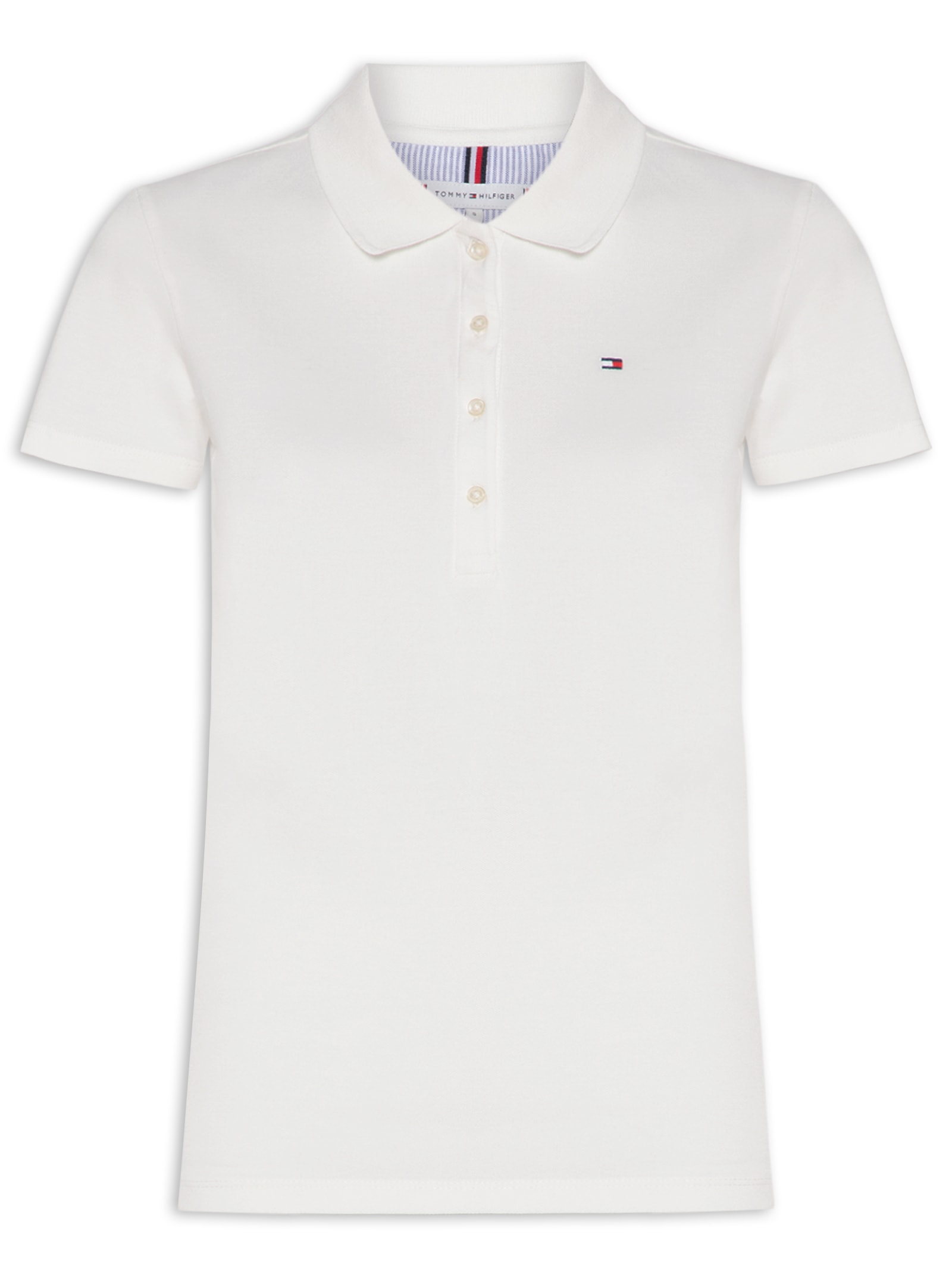 Polo Feminina Cotton Piquê Classic Branco Tommy Hilfiger