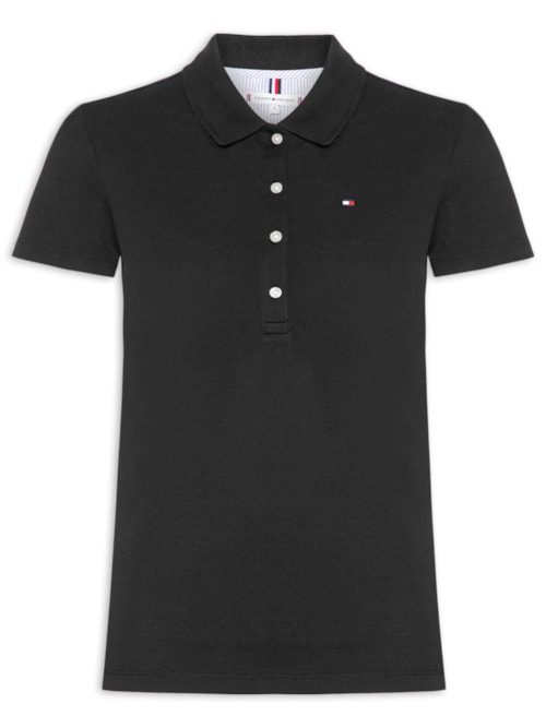 Polo Feminina Cotton Piquê Classic - Preto