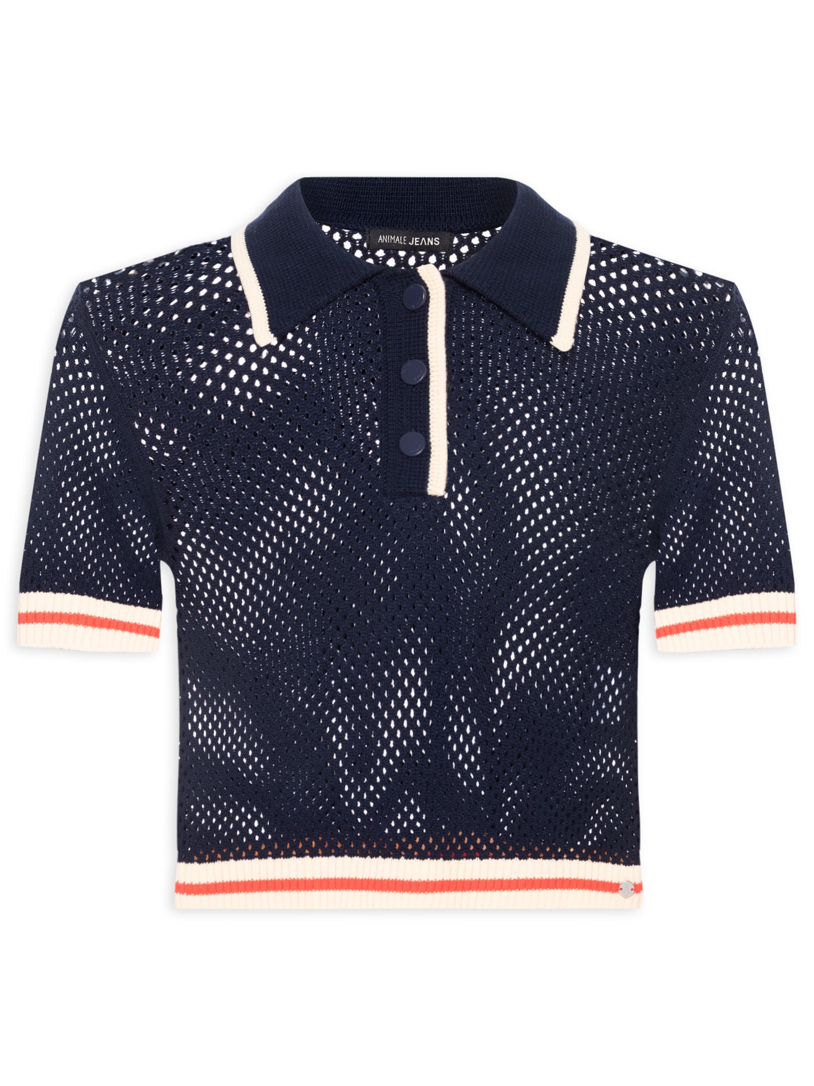 Polo Feminina de Tricot Azul Animale Jeans