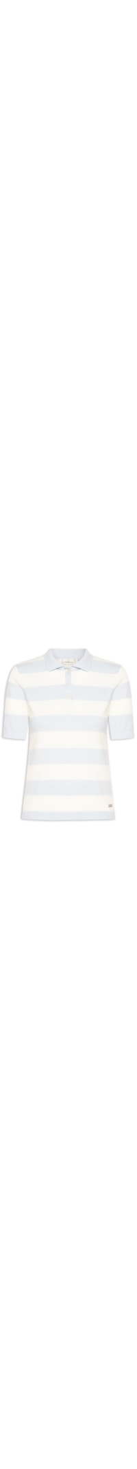 Polo Feminina De Tricot Listrada - Off White