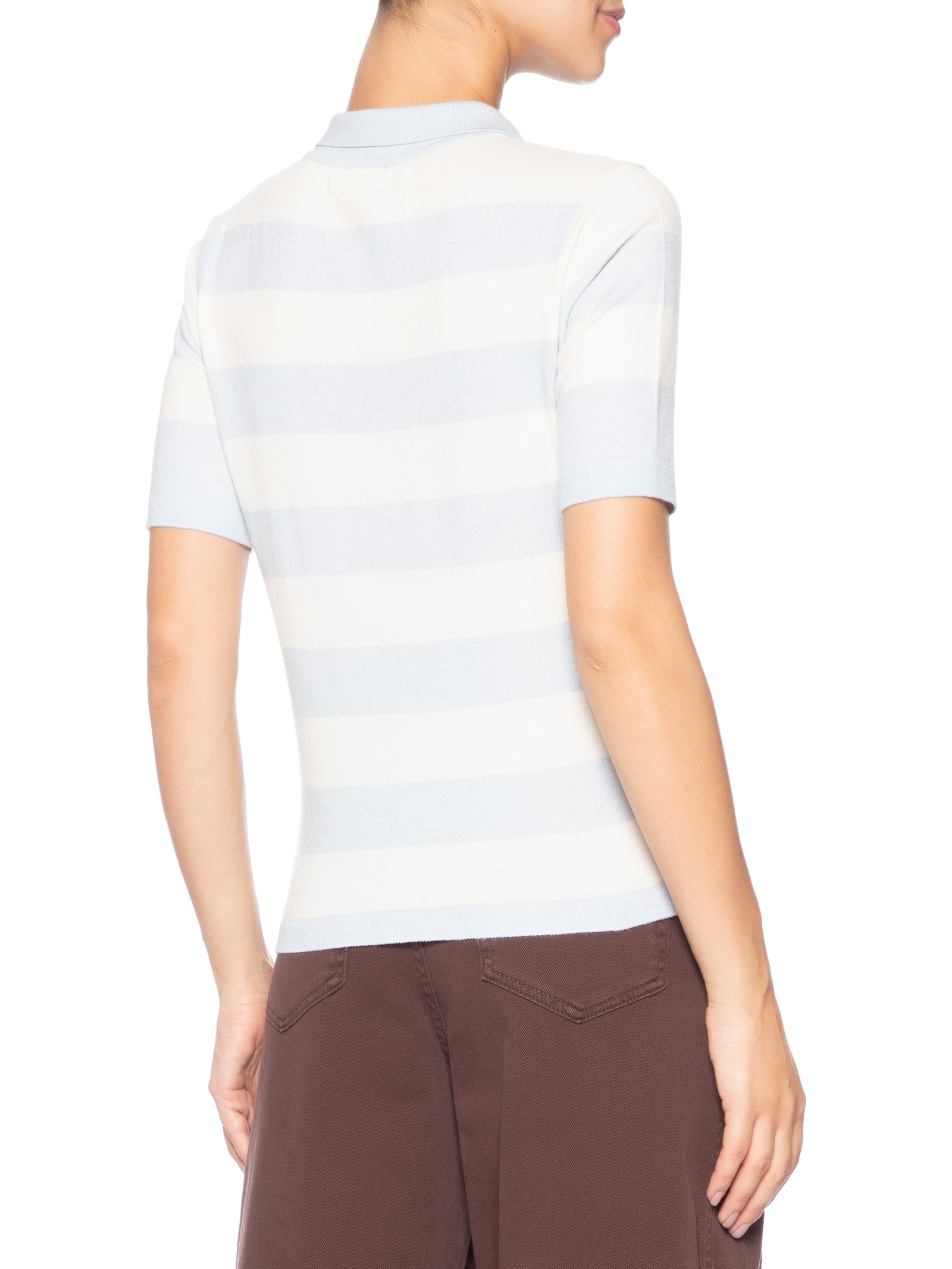 Polo Feminina De Tricot Listrada Off White Calvin Klein Jeans