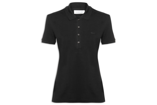Polo Feminina Em Piquet Algodão Com Strech - Preto