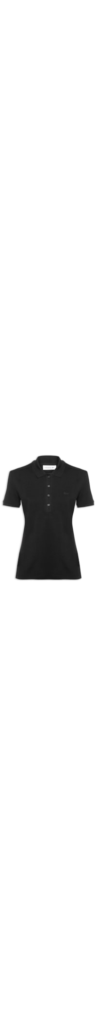 Polo Feminina Em Piquet Algodão Com Strech - Preto