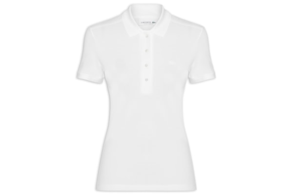 Polo Feminina Em Piquet Algodão Stretch - Branco