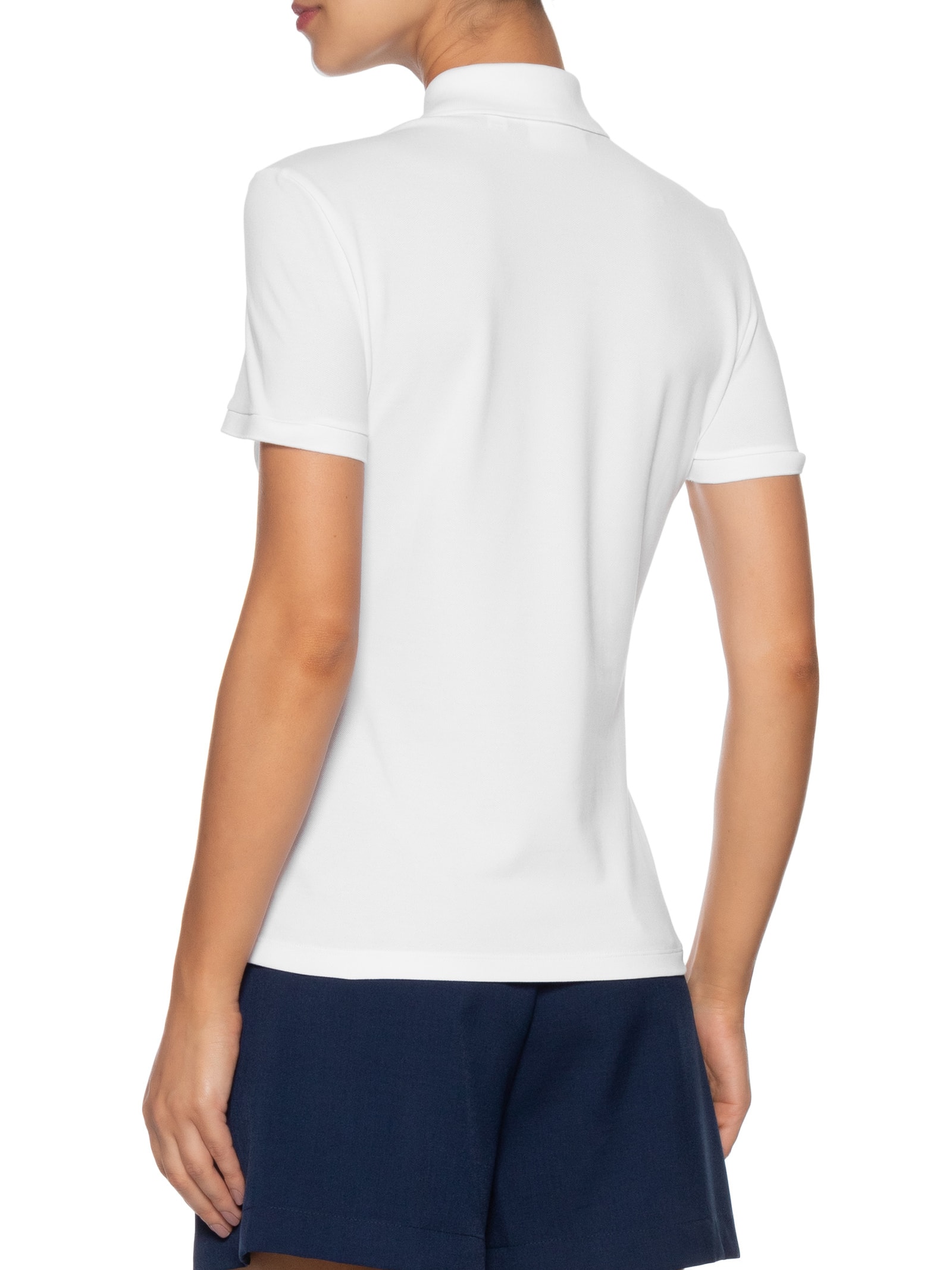 Polo Feminina Em Piquet Algodão Stretch Branco Lacoste