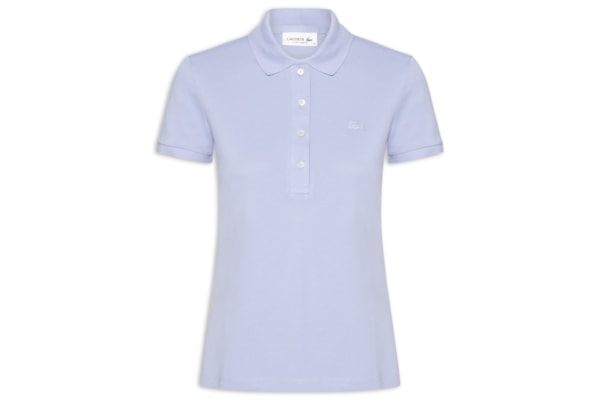 Polo Feminina Em Piquet De Algodão - Azul