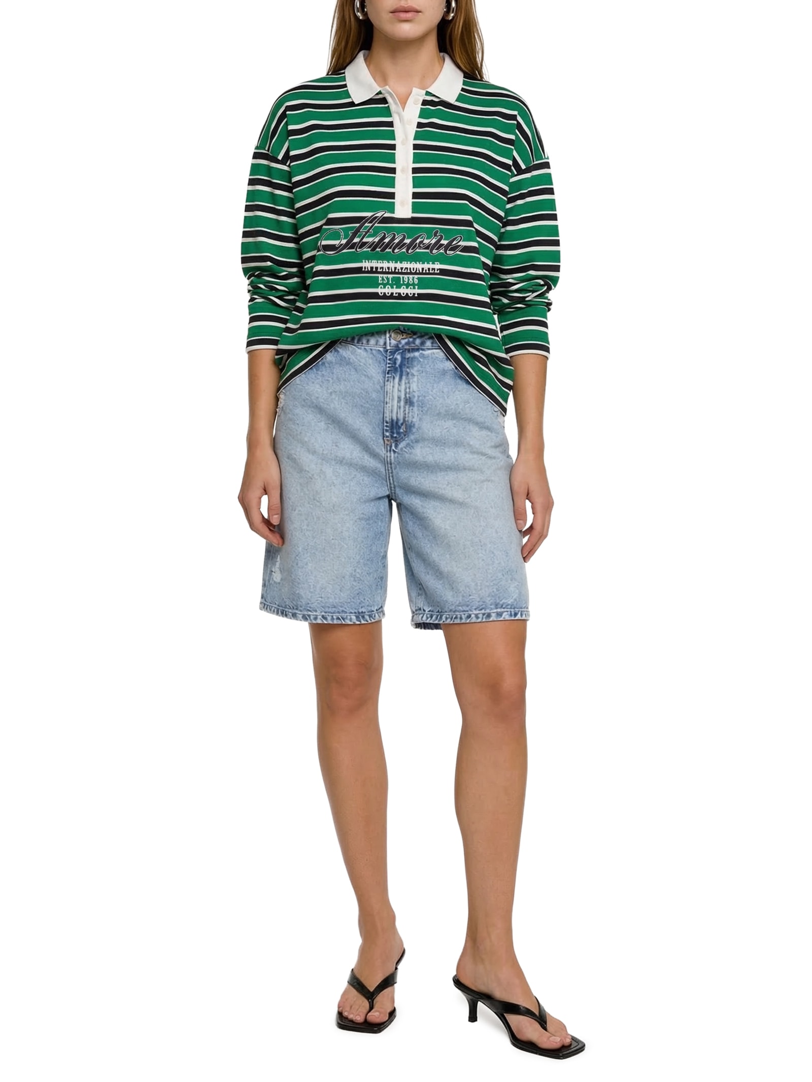 Polo Feminina Estampada Verde Colcci