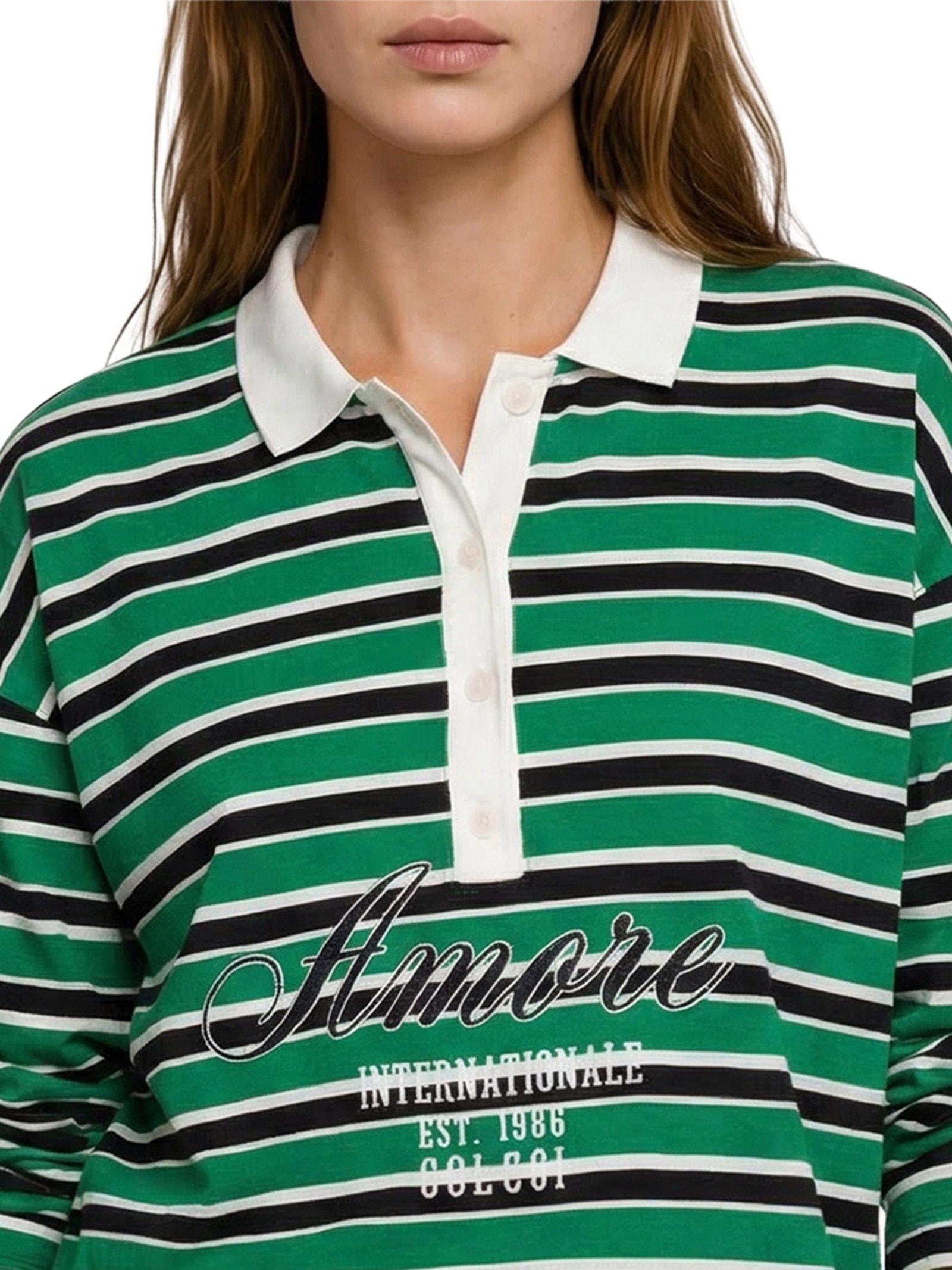 Polo Feminina Estampada Verde Colcci