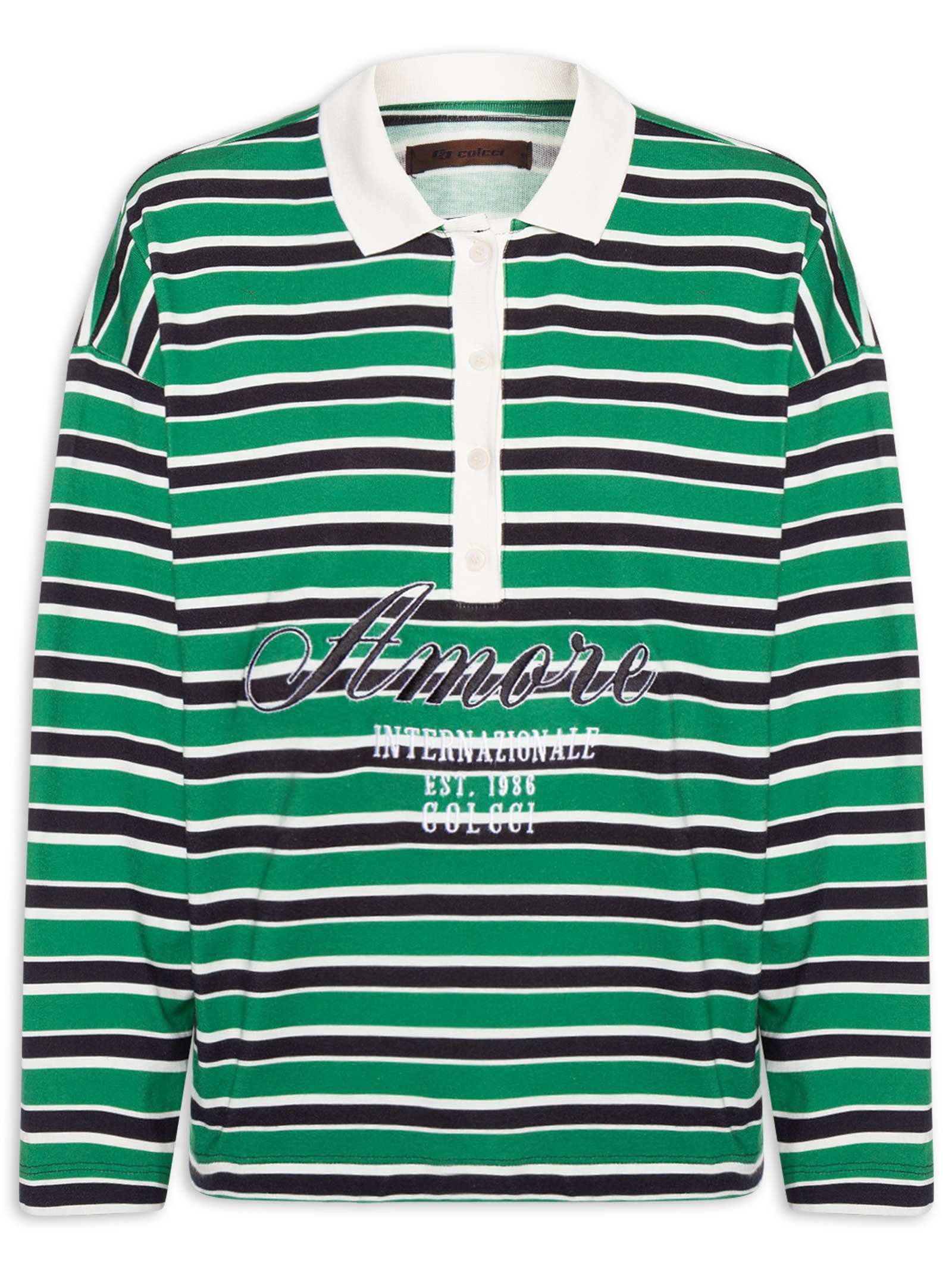 Polo Feminina Estampada Verde Colcci