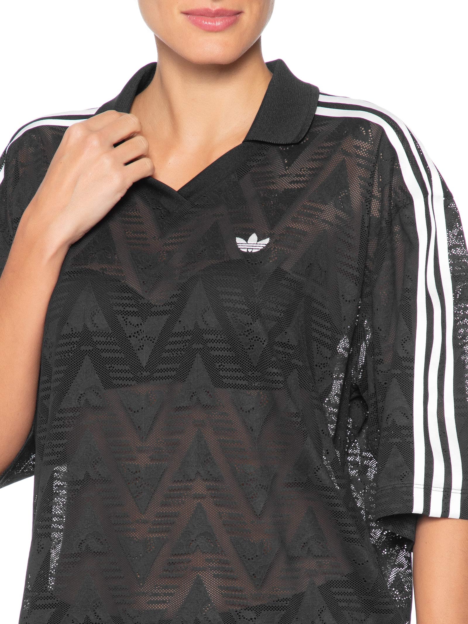 Polo Feminina Lace JSY Preto Adidas Originals