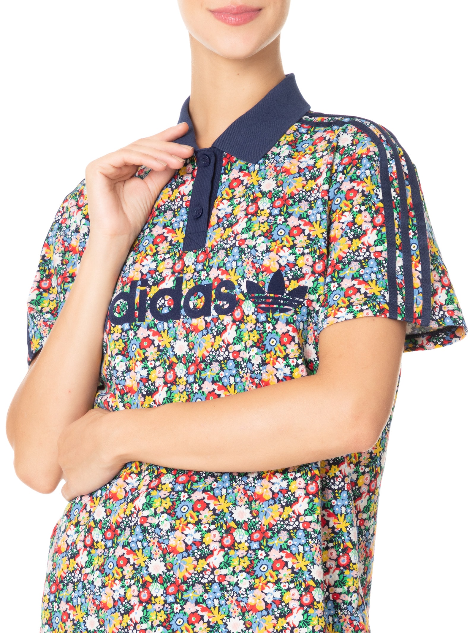 liberty　0206 Adidas Originals - Camisa Feminina Liberty - Azul
