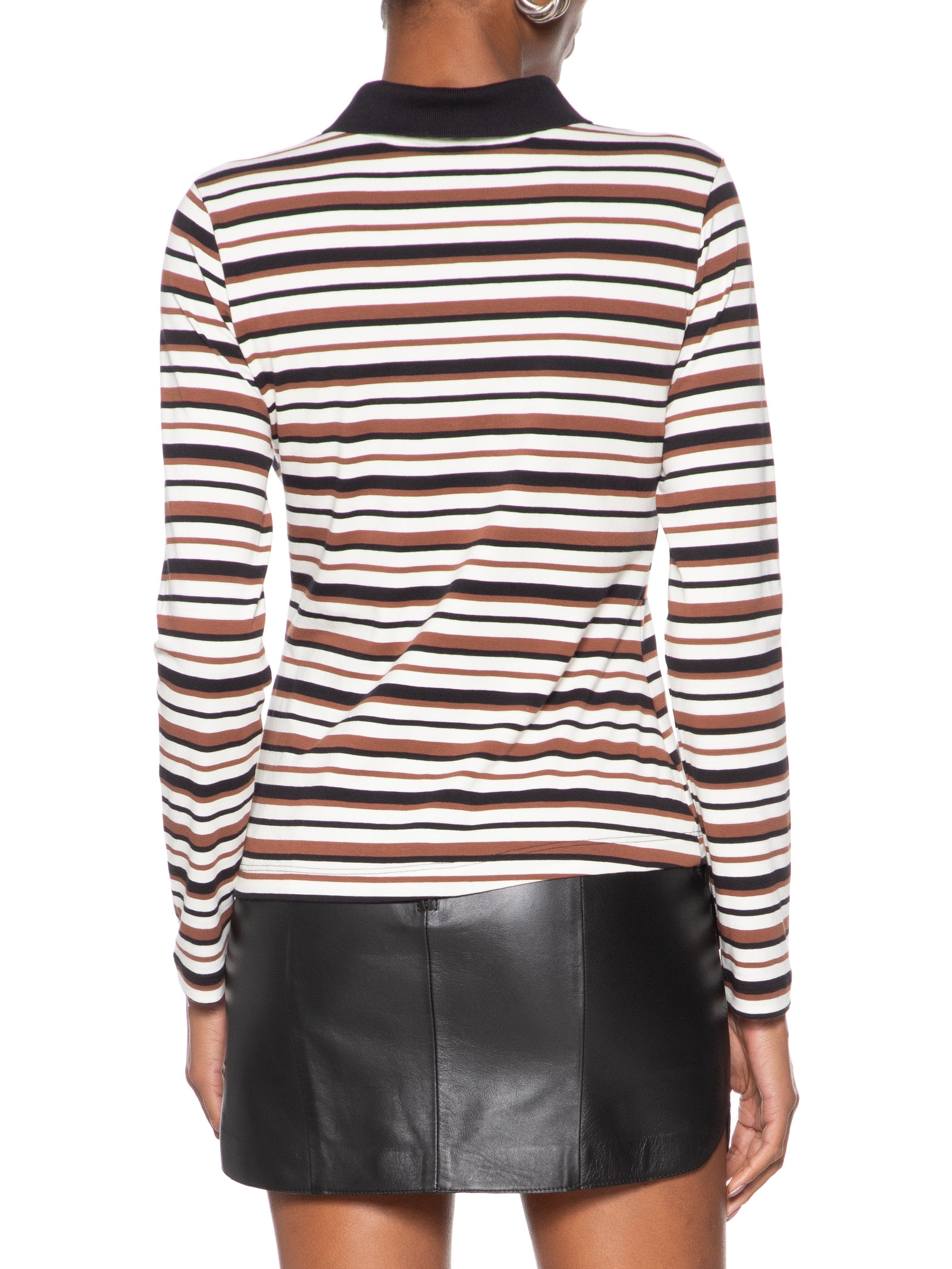 Polo Feminina Listrada Marrom Colcci