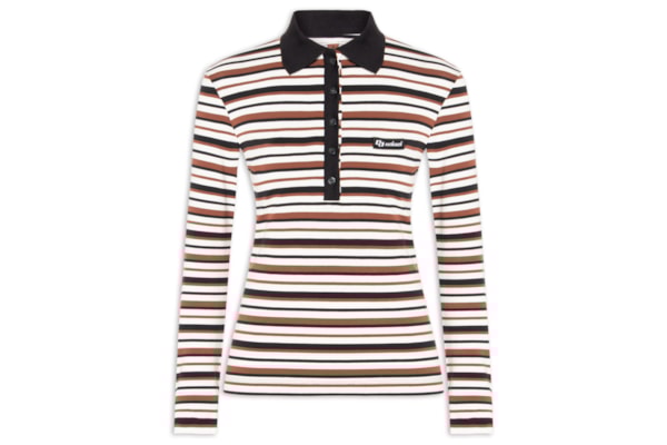 Polo Feminina Listrada - Marrom