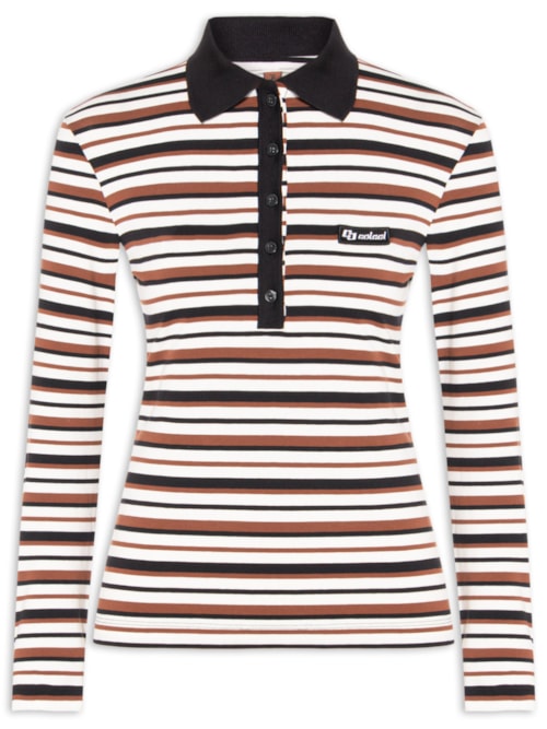 Polo Feminina Listrada – Marrom