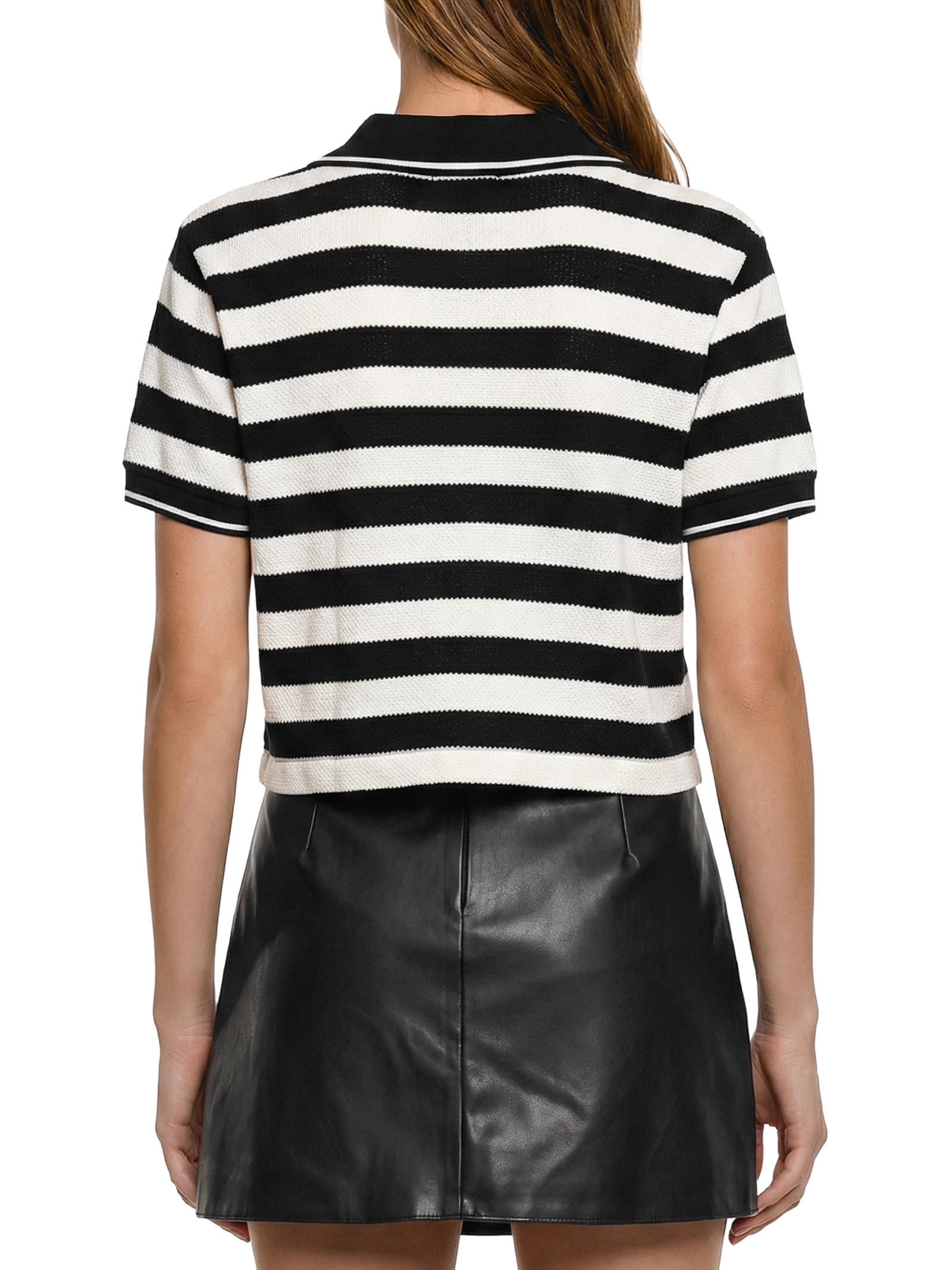 Polo Feminina Listrada Preto Colcci
