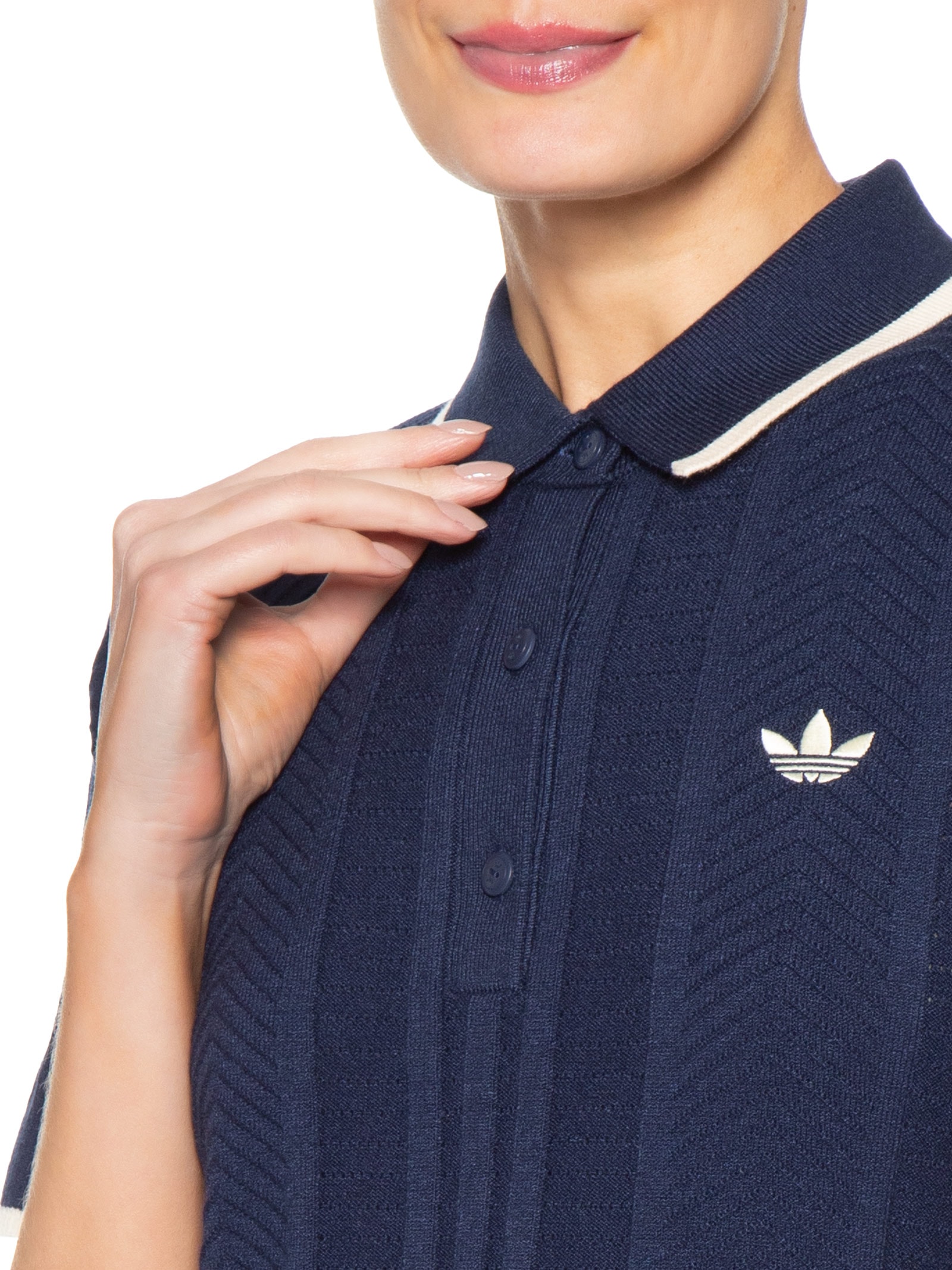Polo Feminina Main Originals Azul Adidas Originals