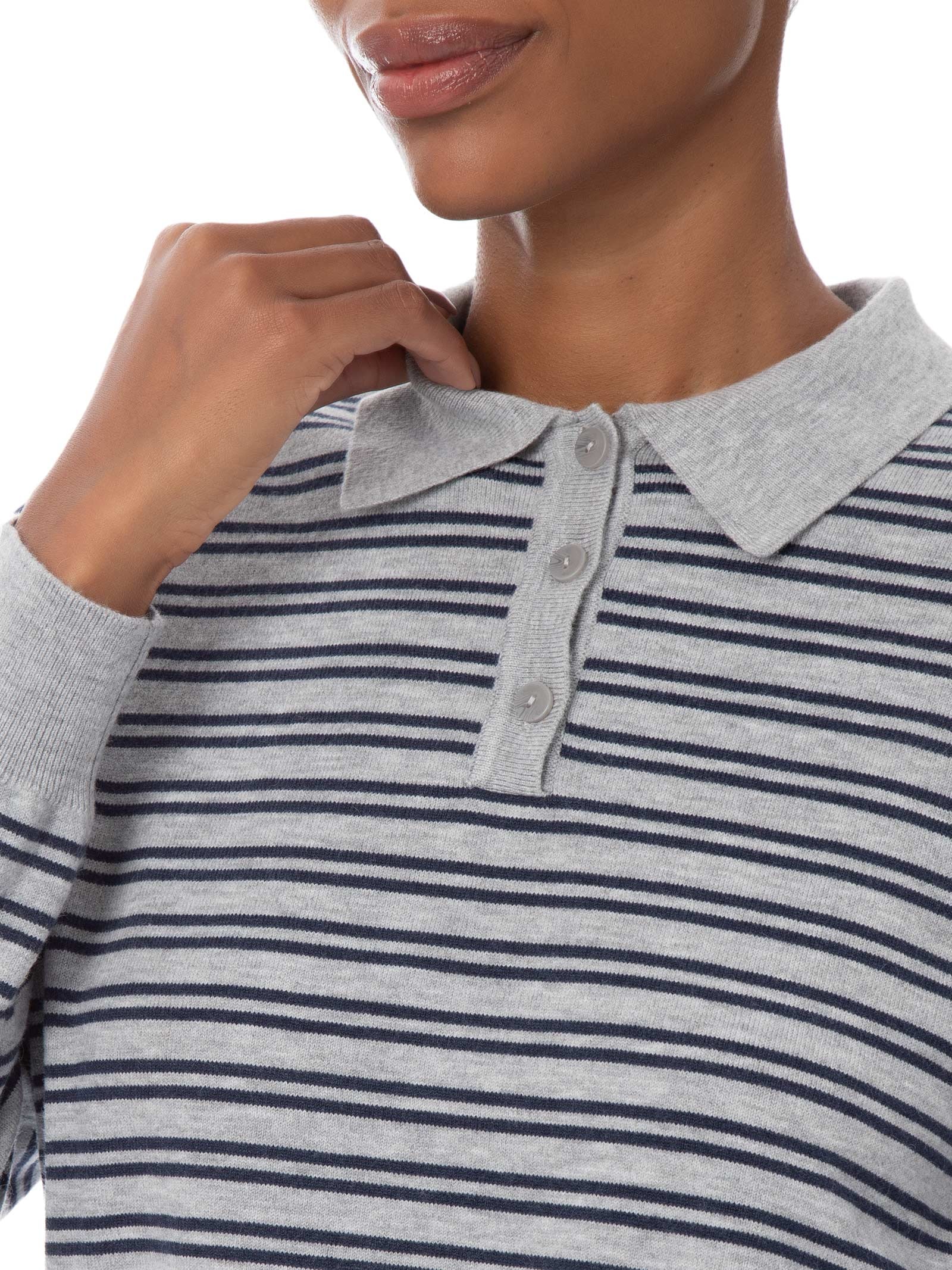 Polo Feminina Manga Curta Boxy Ls Knit Cinza Cotton On
