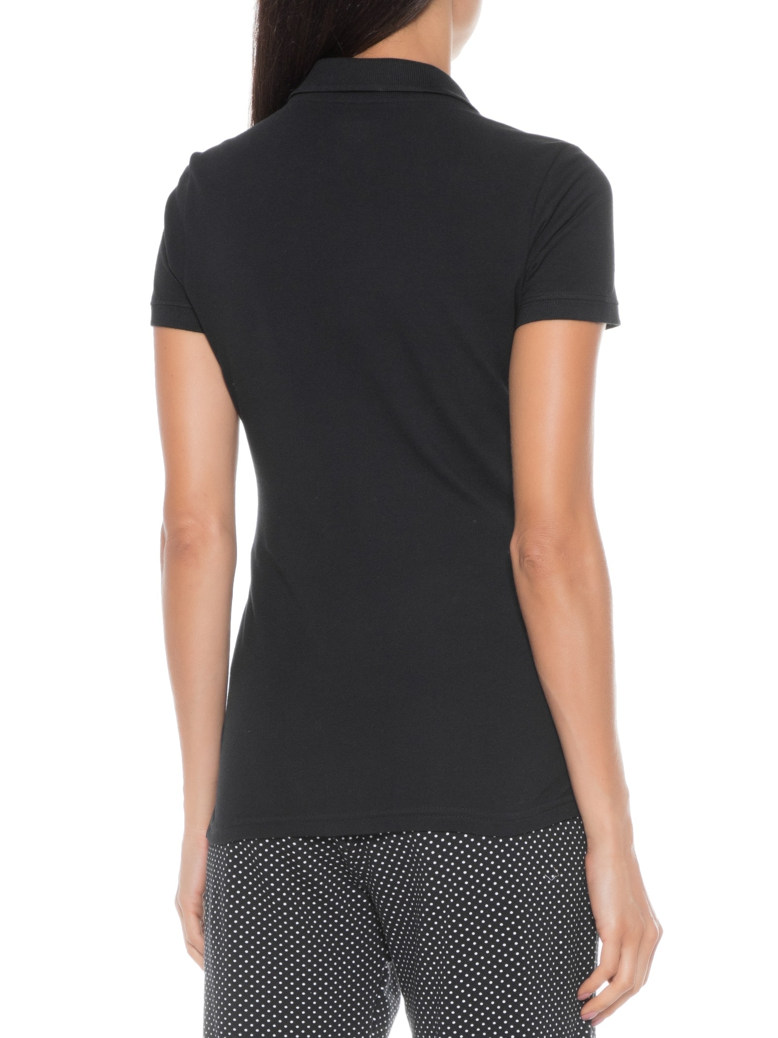 Polo Feminina Manga Curta Preto Hering
