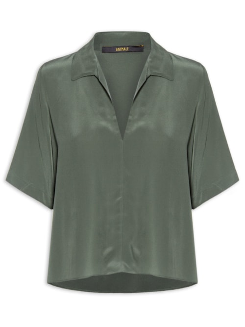 Polo Feminina Manga Curta Thyme - Verde