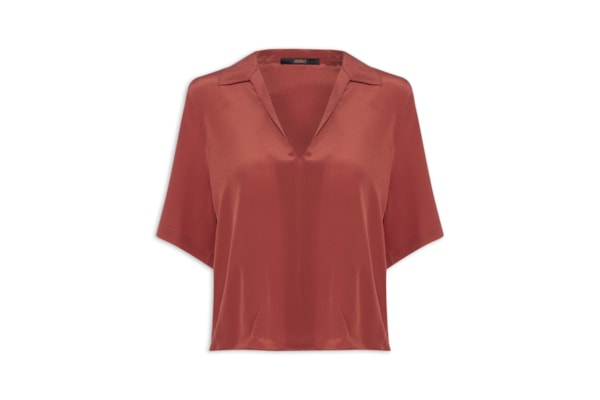 Polo Feminina Manga Curta - Vermelho