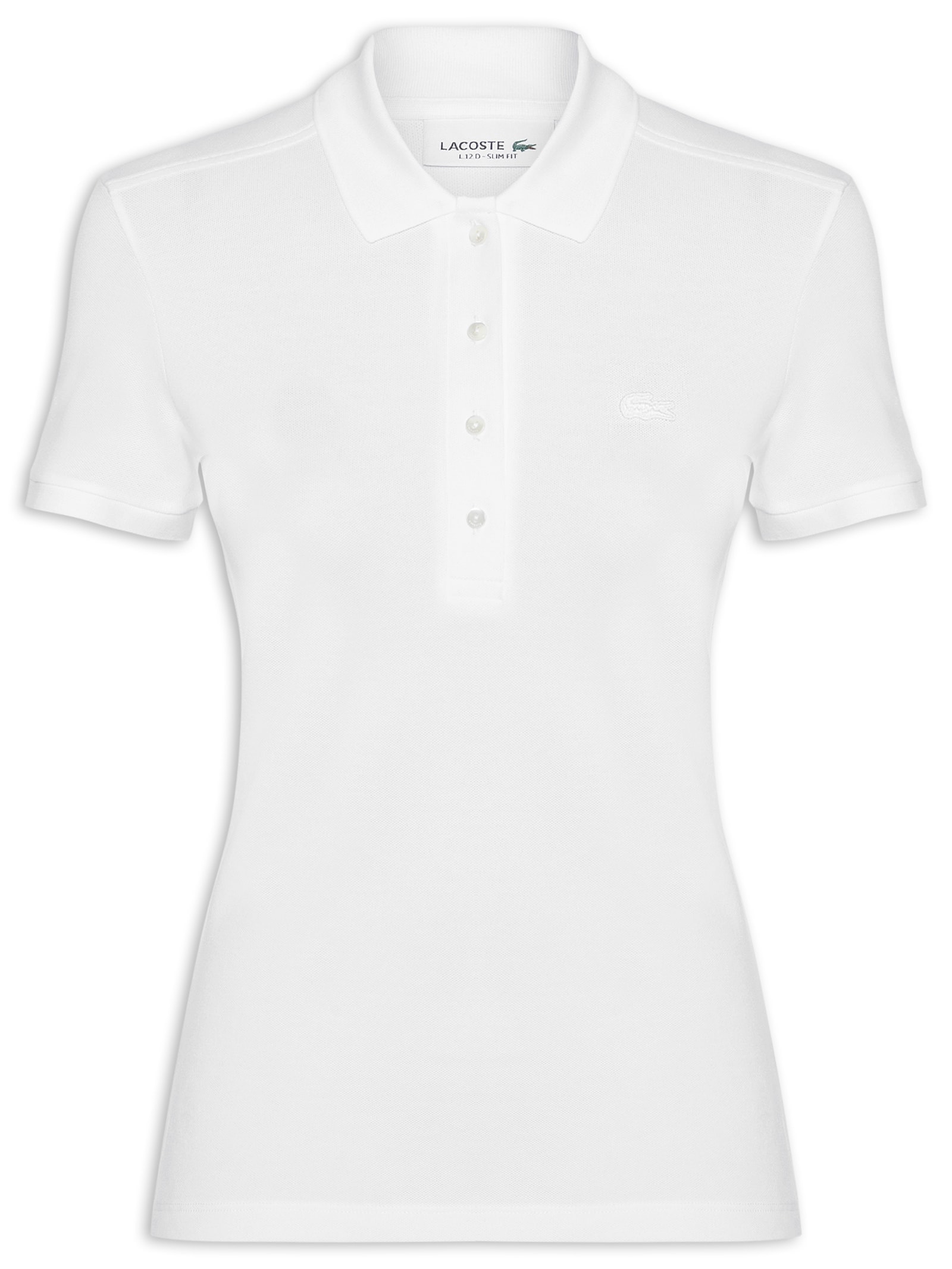 Polo Feminina Mini-Piqué Stretch Slim Fit Branco Lacoste