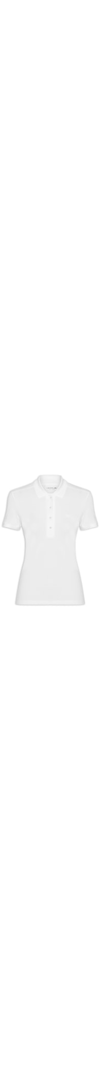 Polo Feminina Mini-Piqué Stretch Slim Fit - Branco