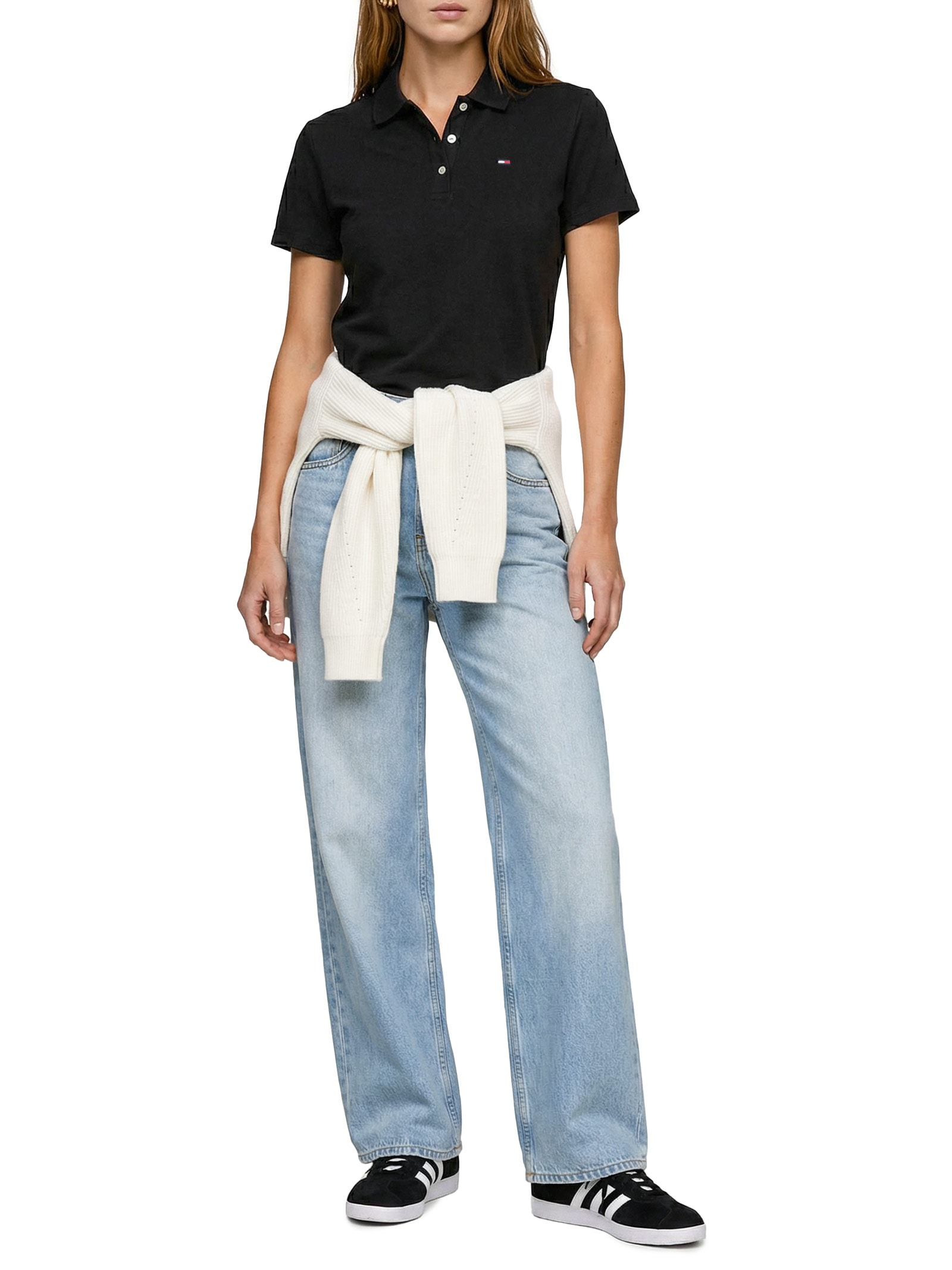 Polo Feminina Original Basic Preto Tommy Jeans