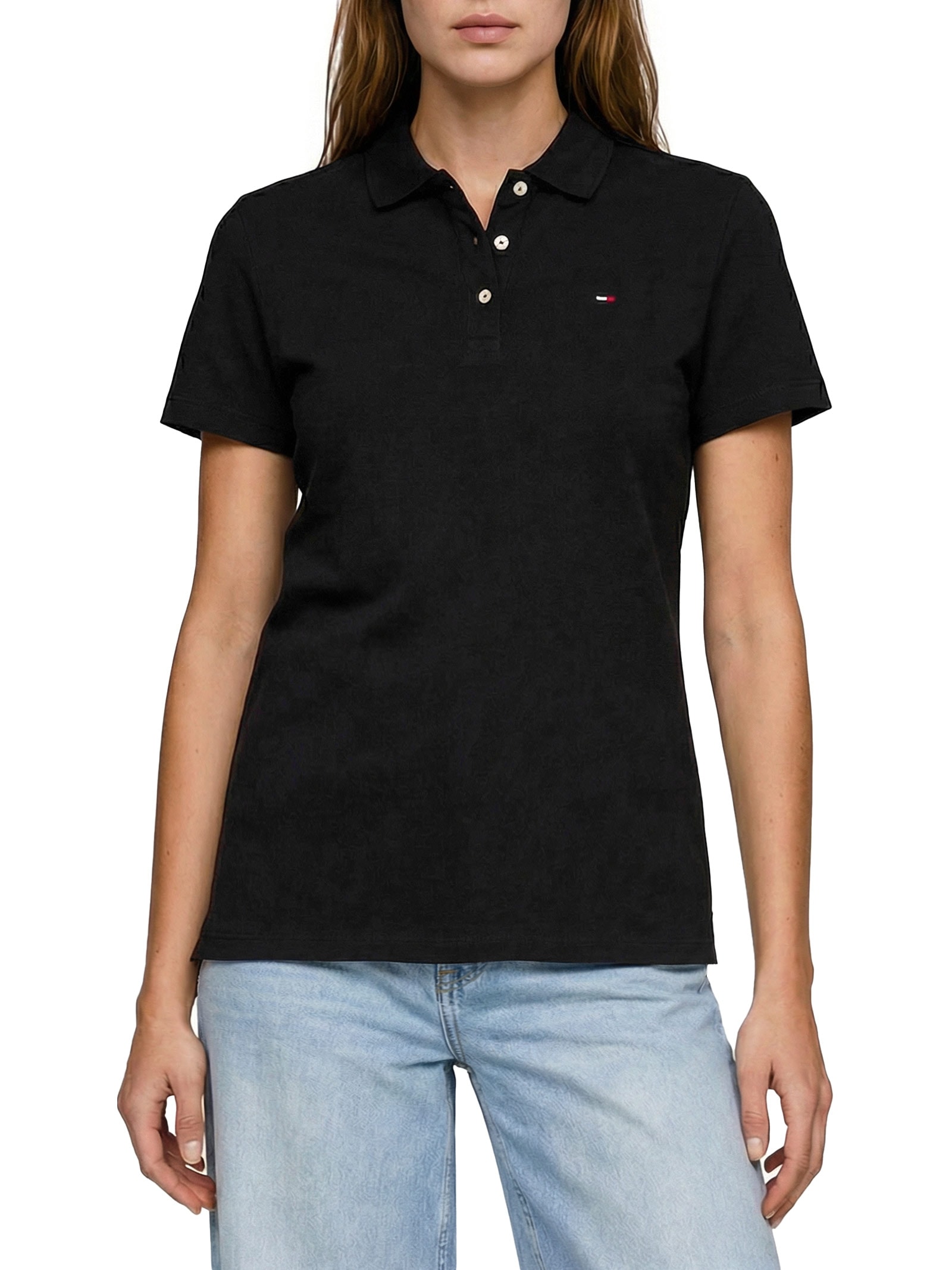 Polo Feminina Original Basic Preto Tommy Jeans