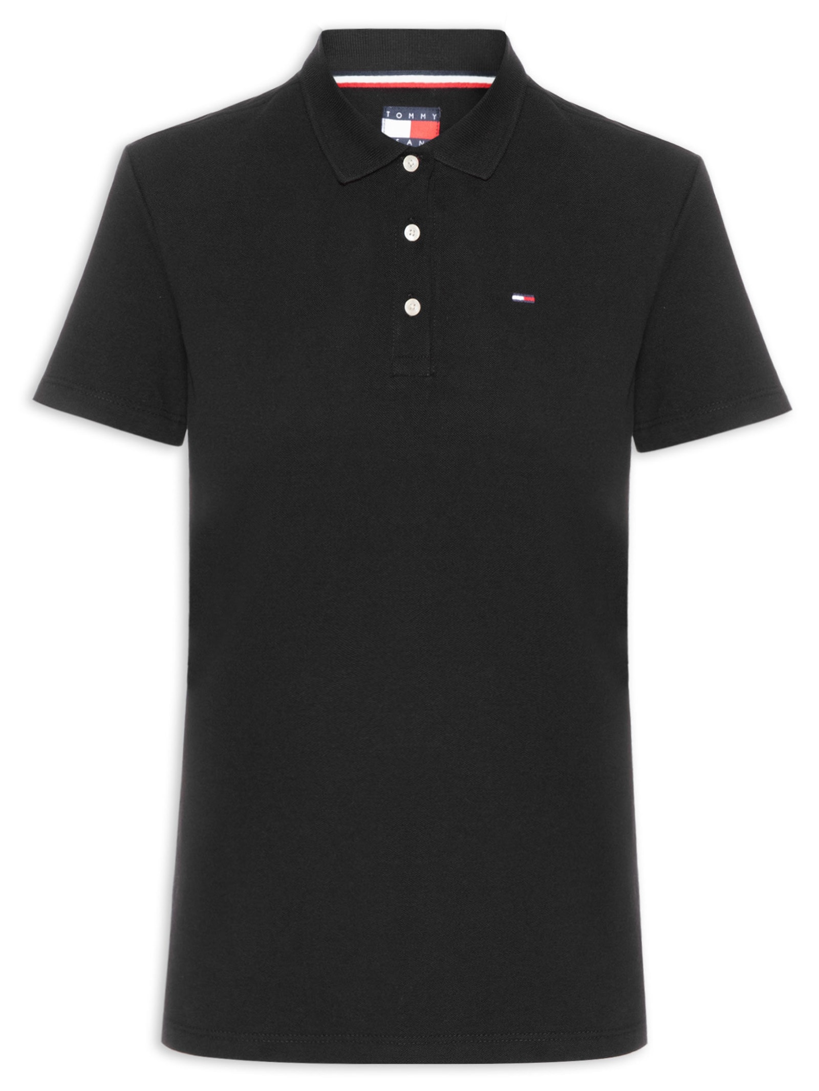 Polo Feminina Original Basic Preto Tommy Jeans