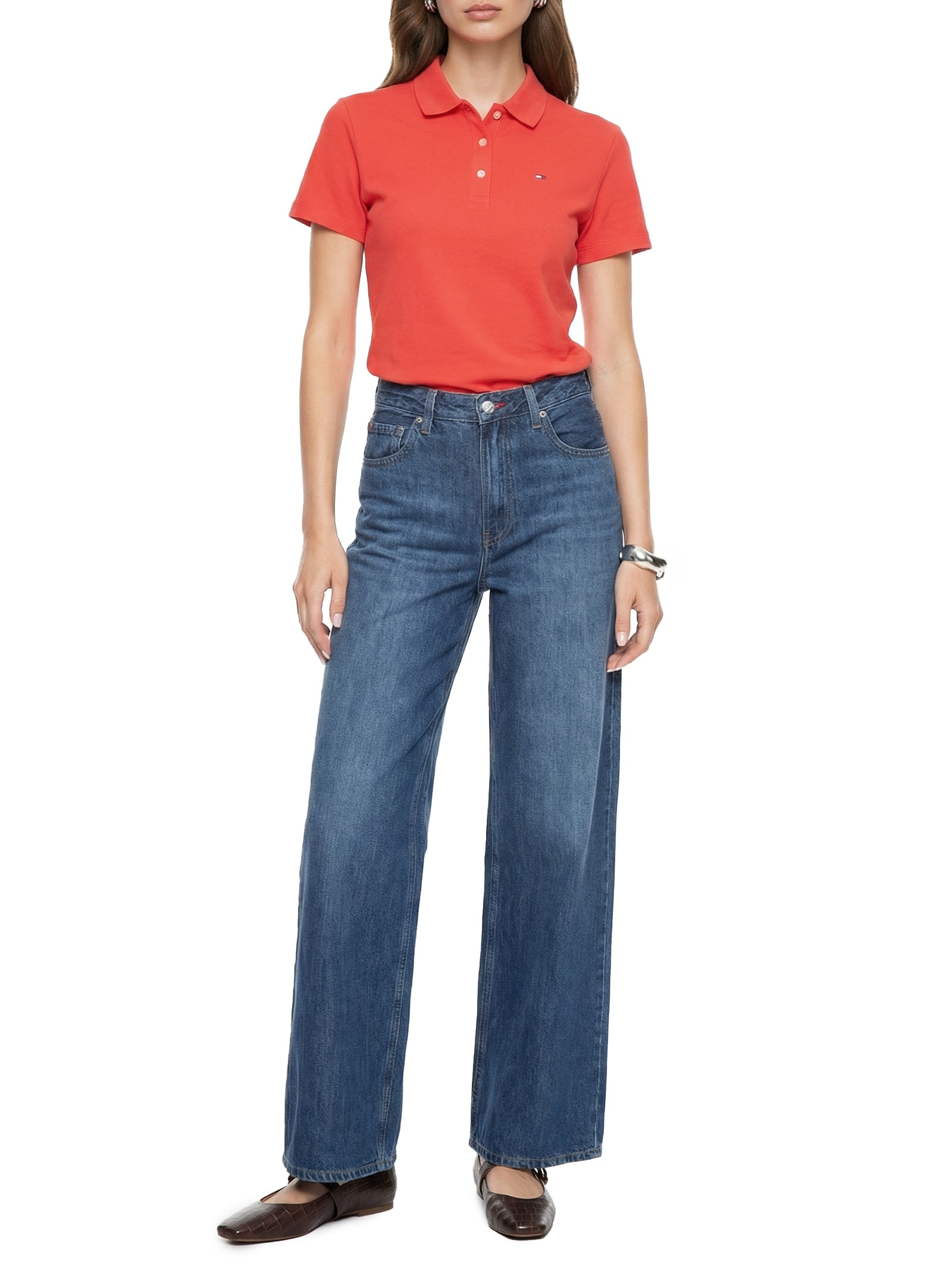 Polo Feminina Original Basic Vermelho Tommy Jeans