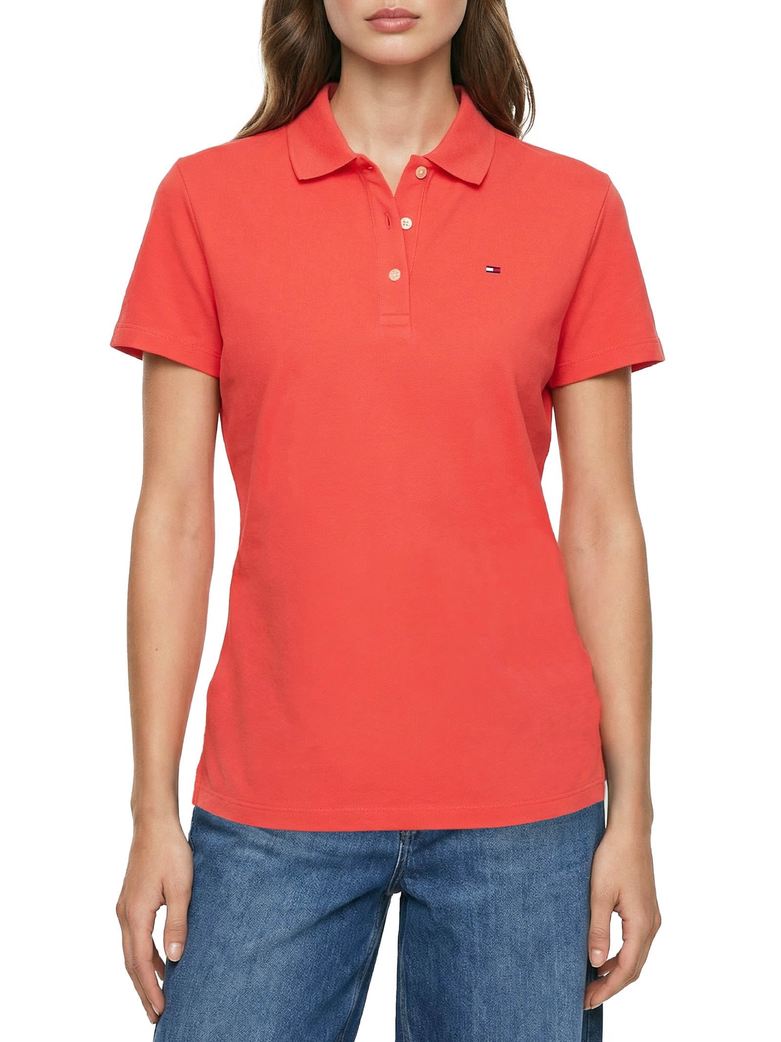 Polo Feminina Original Basic Vermelho Tommy Jeans