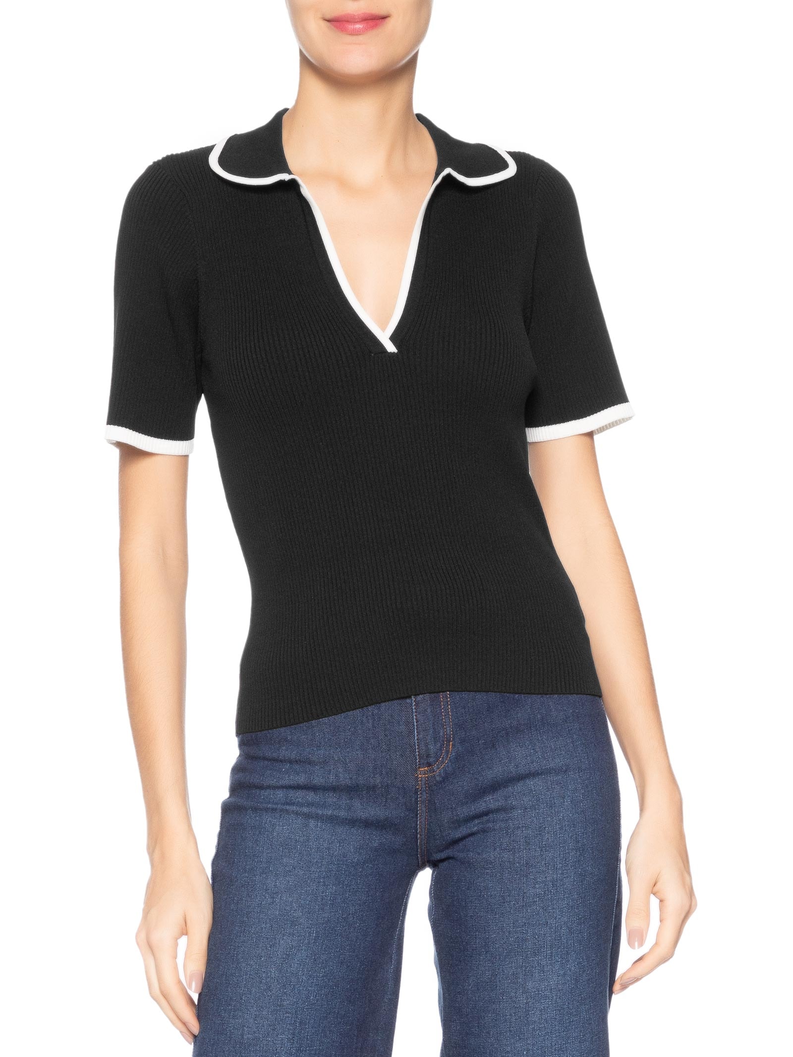 Polo Feminina Pat – Preto Le Lis