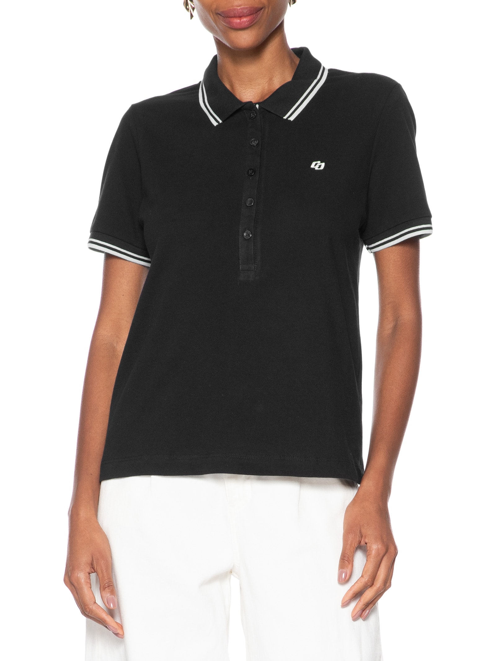 Polo Feminina Preto Colcci