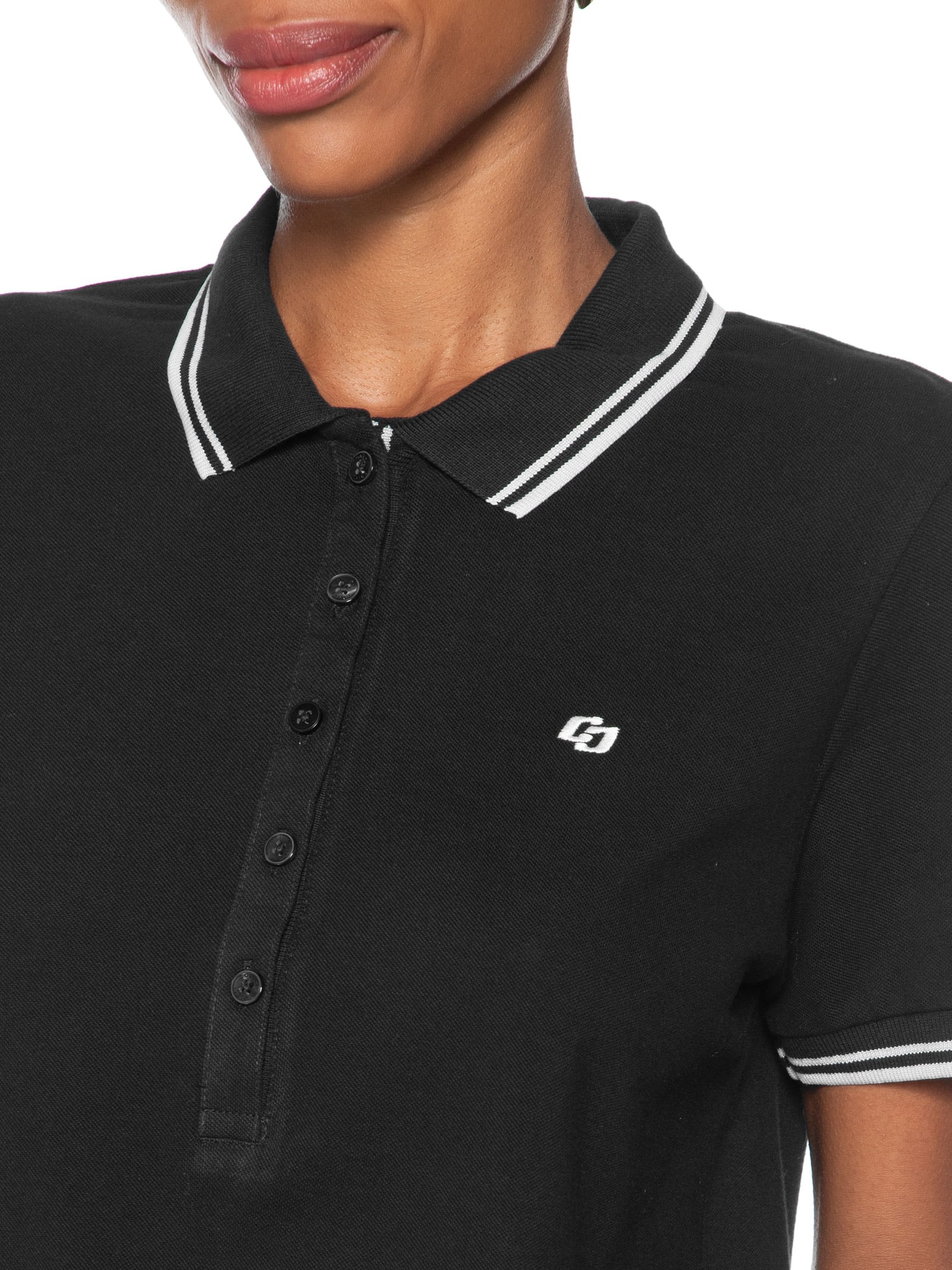 Polo Feminina Preto Colcci