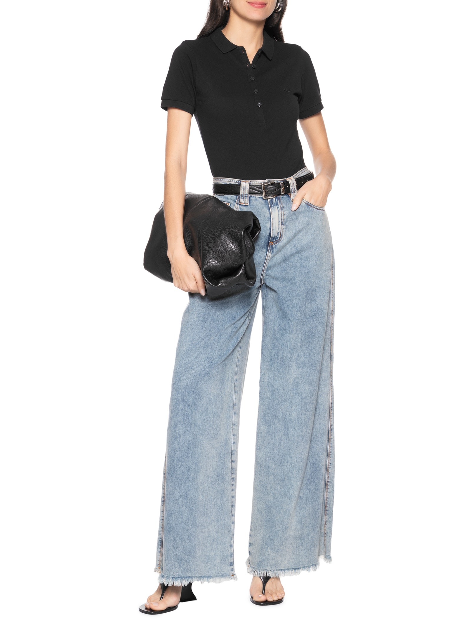 Polo Feminina Preto Colcci