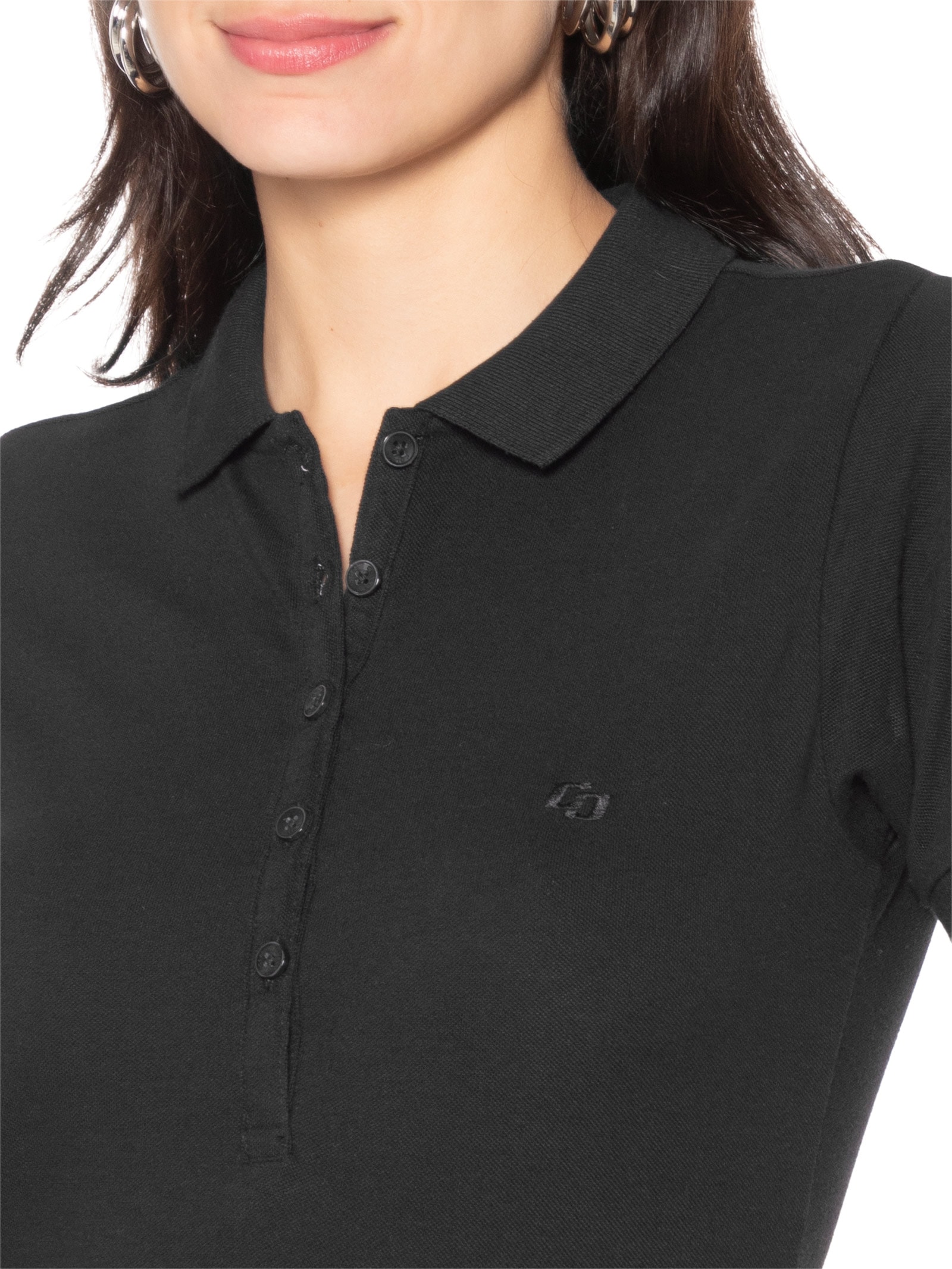 Polo Feminina Preto Colcci