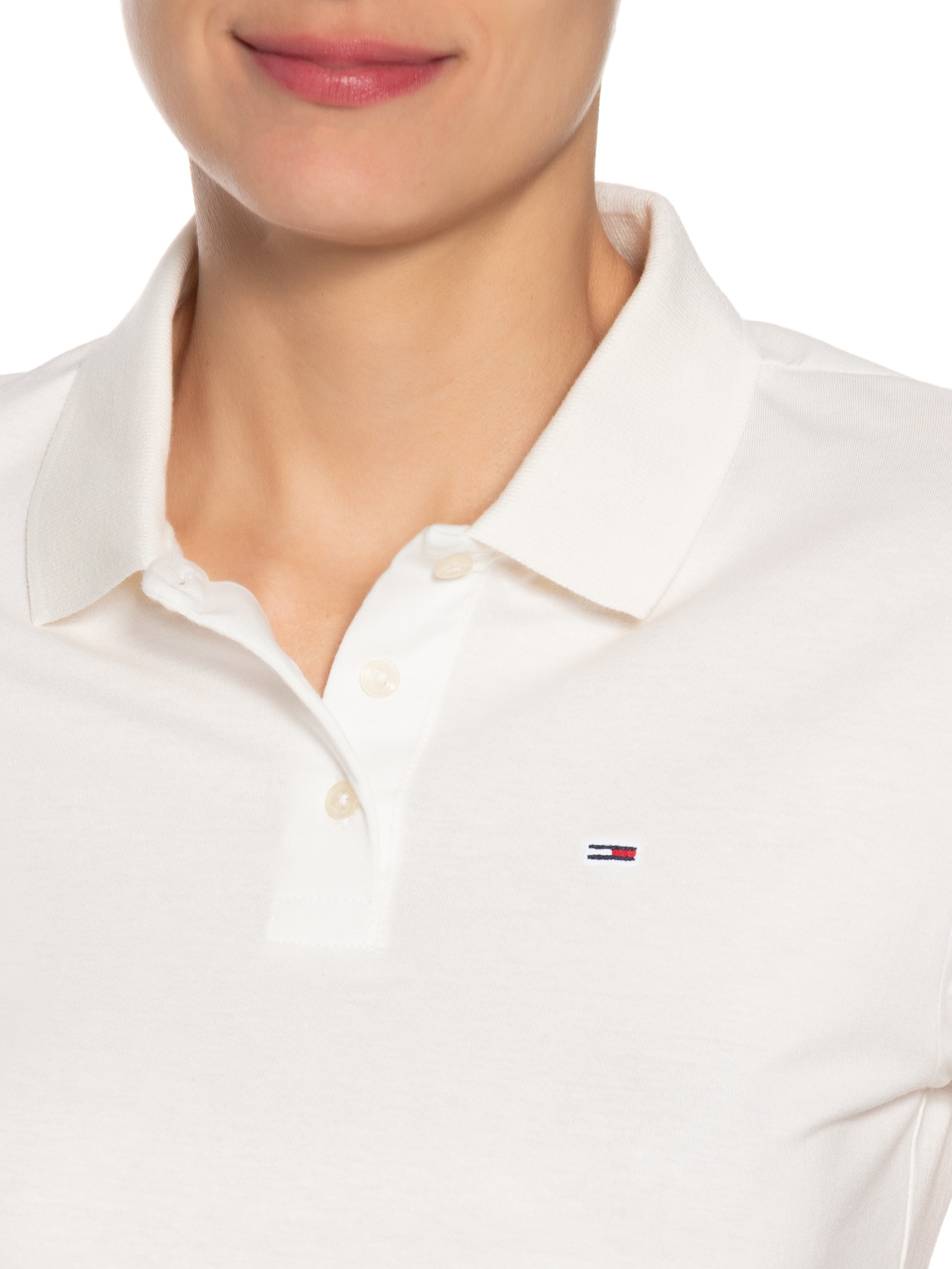 Polo Feminina Slim Essential Off White Tommy Jeans