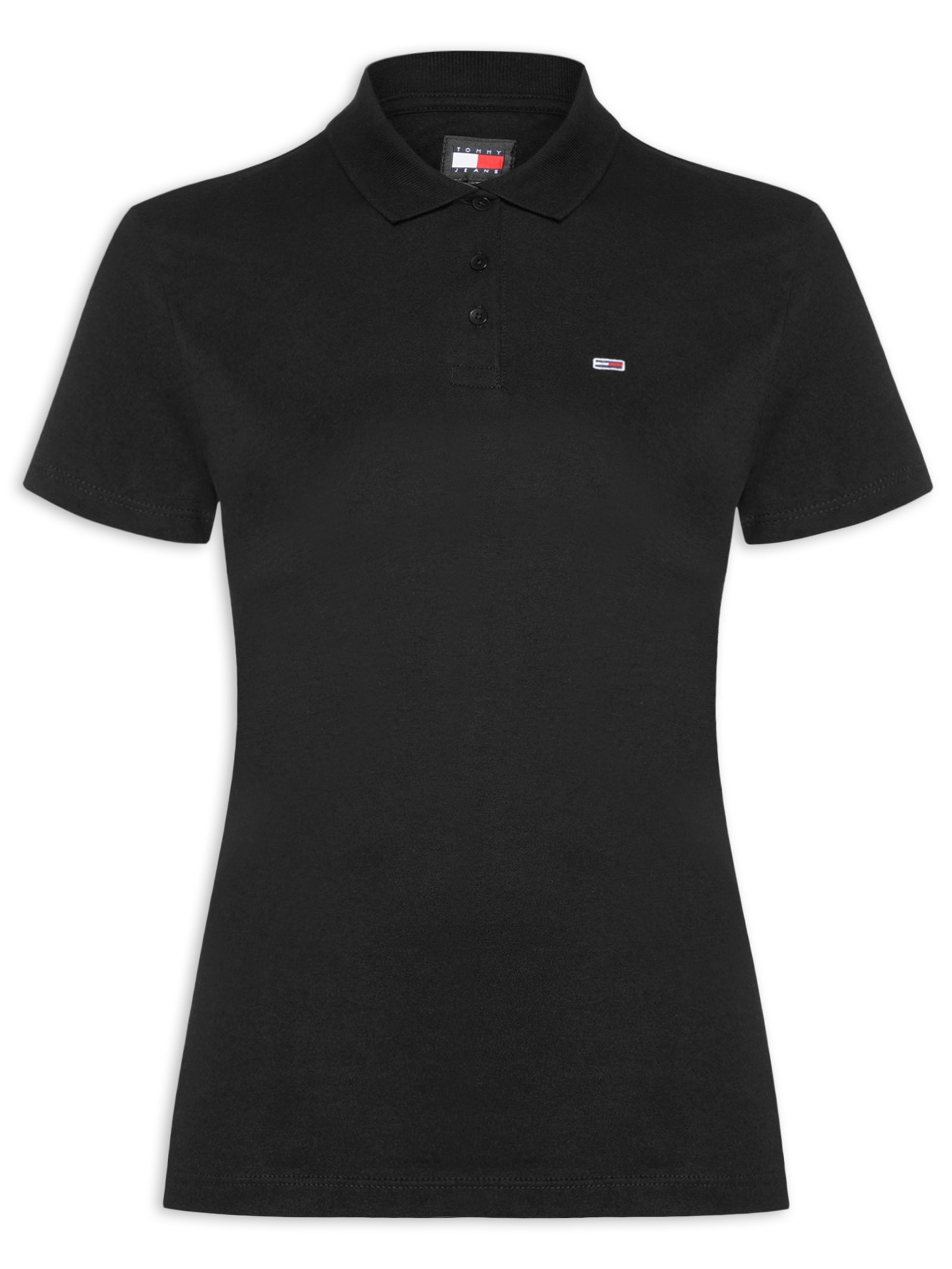 Polo Feminina Slim Essential Preto Tommy Jeans