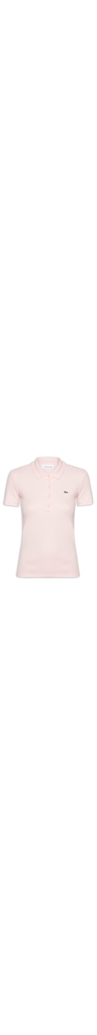 Polo Feminina Slim Fit Algodão Canelado - Rosa
