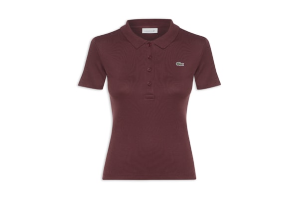 Polo Feminina Slim Fit Em Algodão Canelado - Marrom